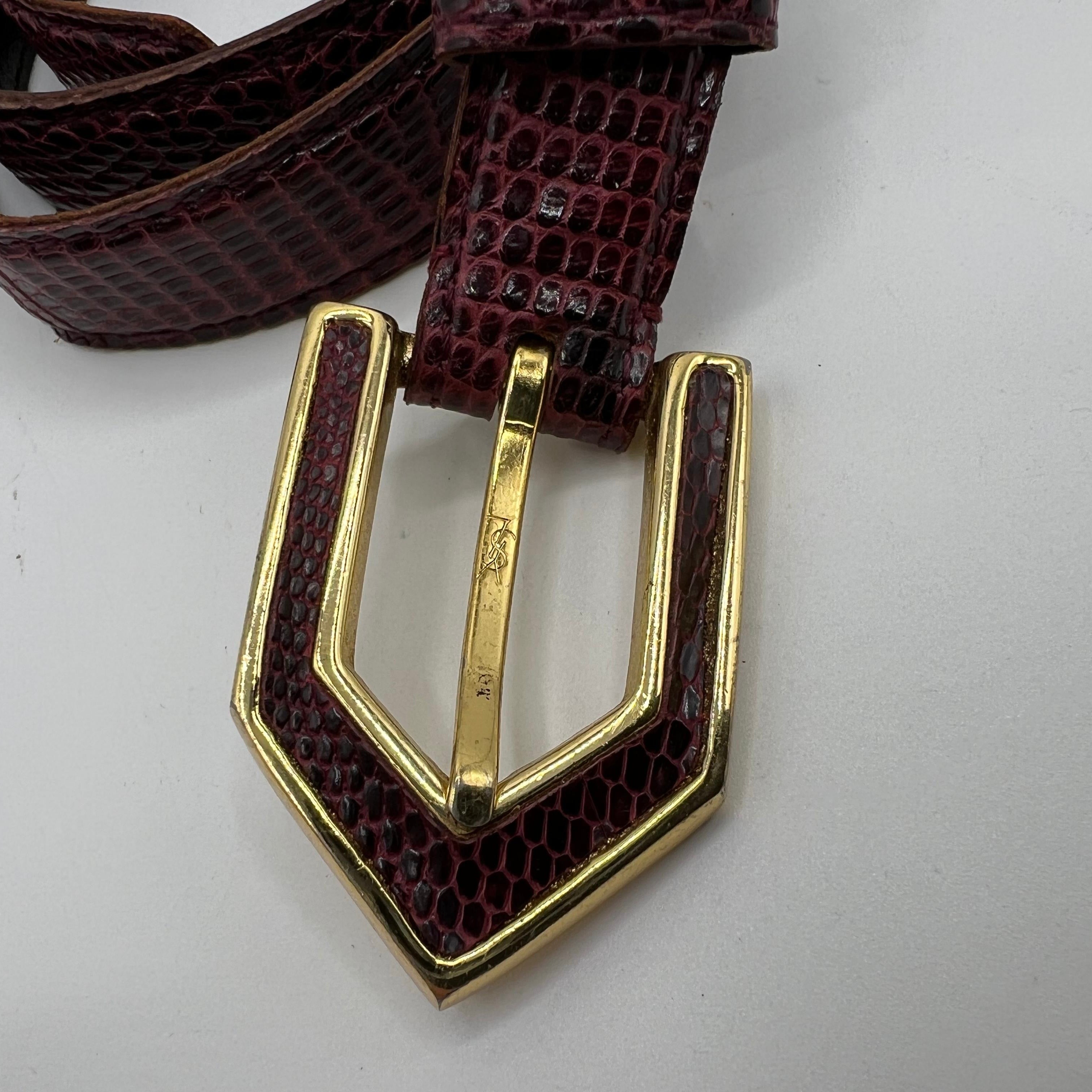 Yves Saint Laurent Vintage Burgundy Belt