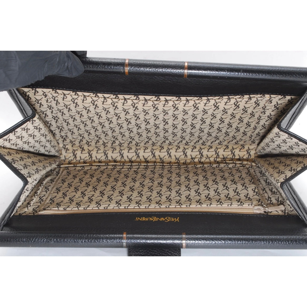 Saint Laurent black leather clutch