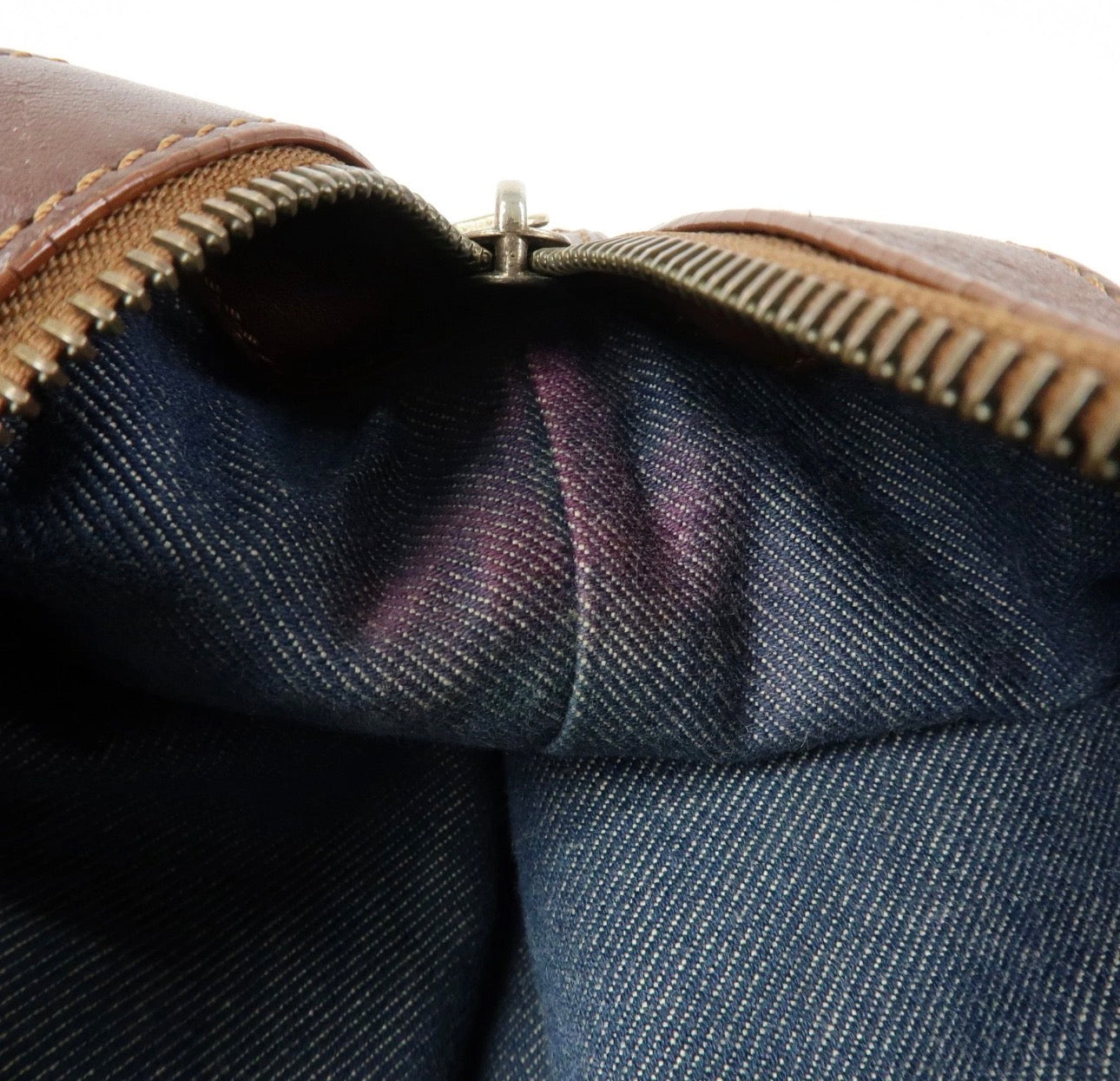 Celine Macadam Shoulder Bag - Blue, Denim and Leather