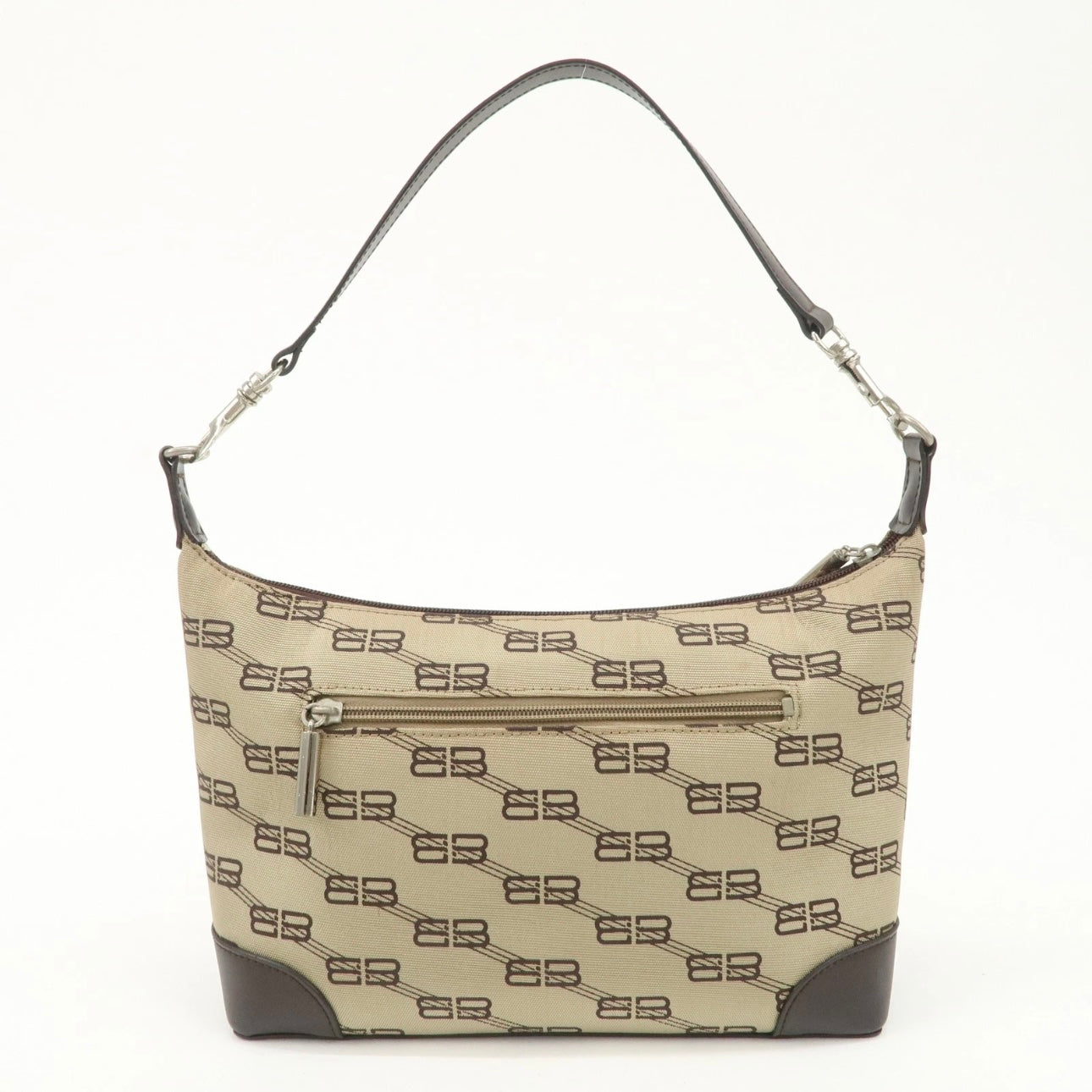 BALENCIAGA Leather Canvas Shoulder Bag