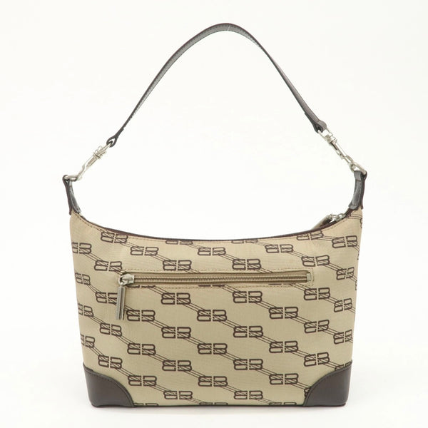 BALENCIAGA Leather Canvas Shoulder Bag