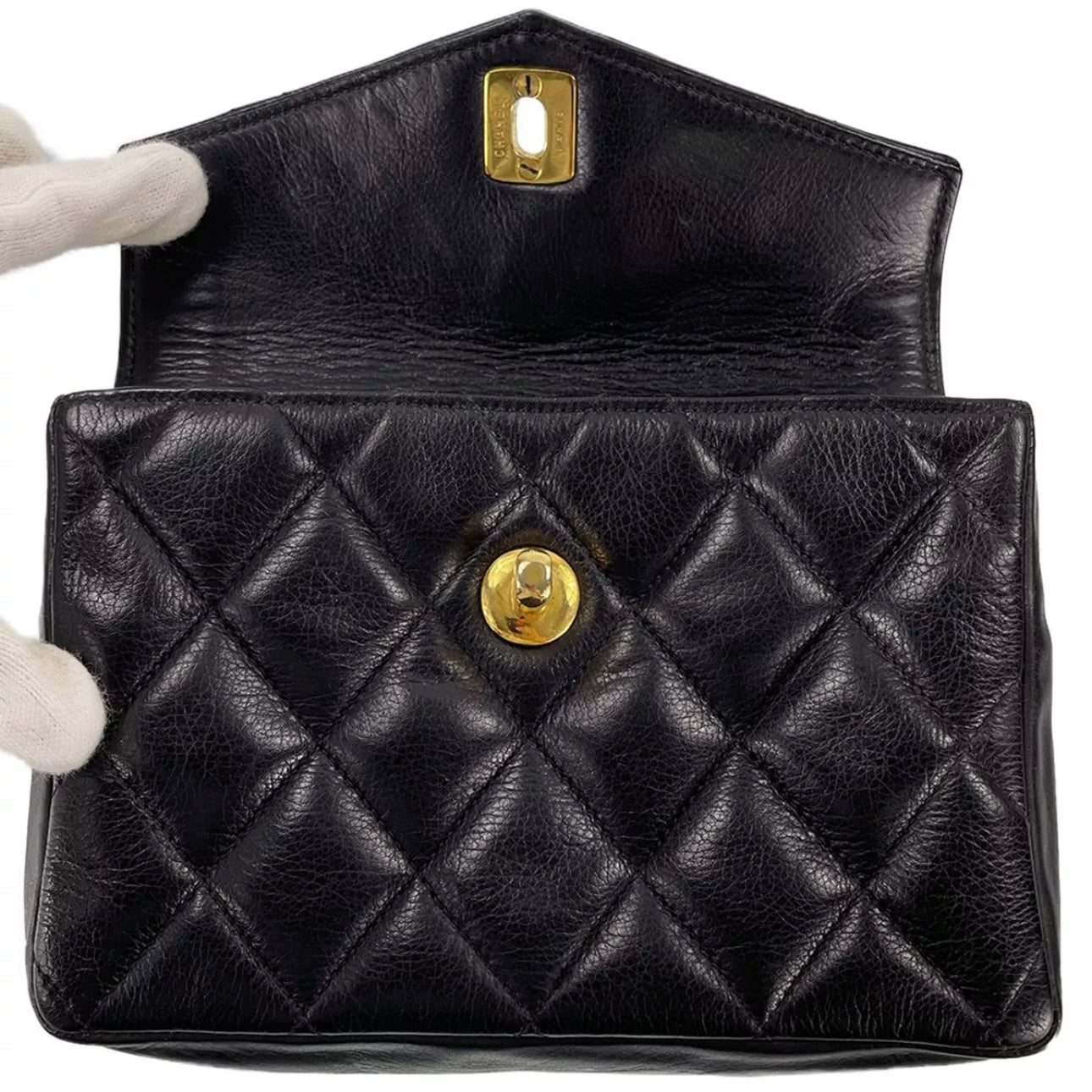 Chanel Matelasse Lambskin Leather Black Waist bag