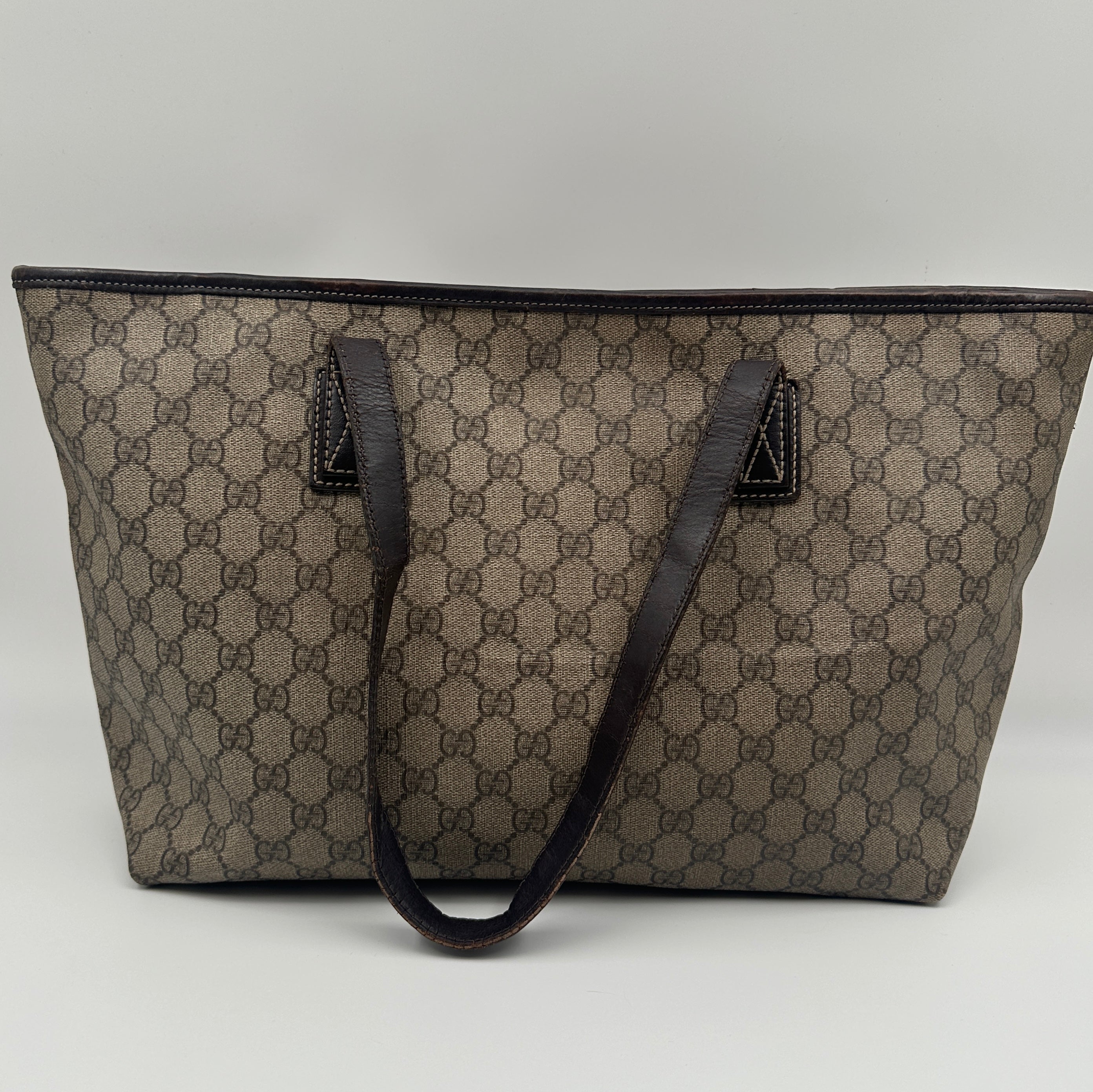 GG Supreme PVC Canvas and Leather Tote Bag
