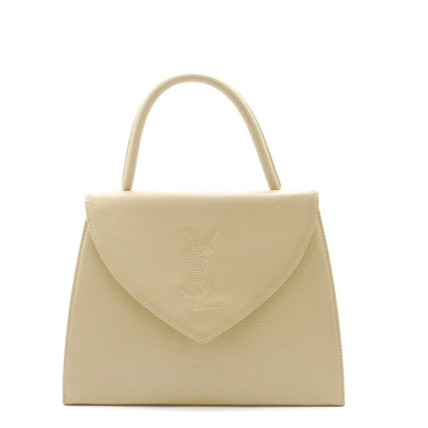 Saint Laurent Vintage Top Hand Bag - Beige, Leather 