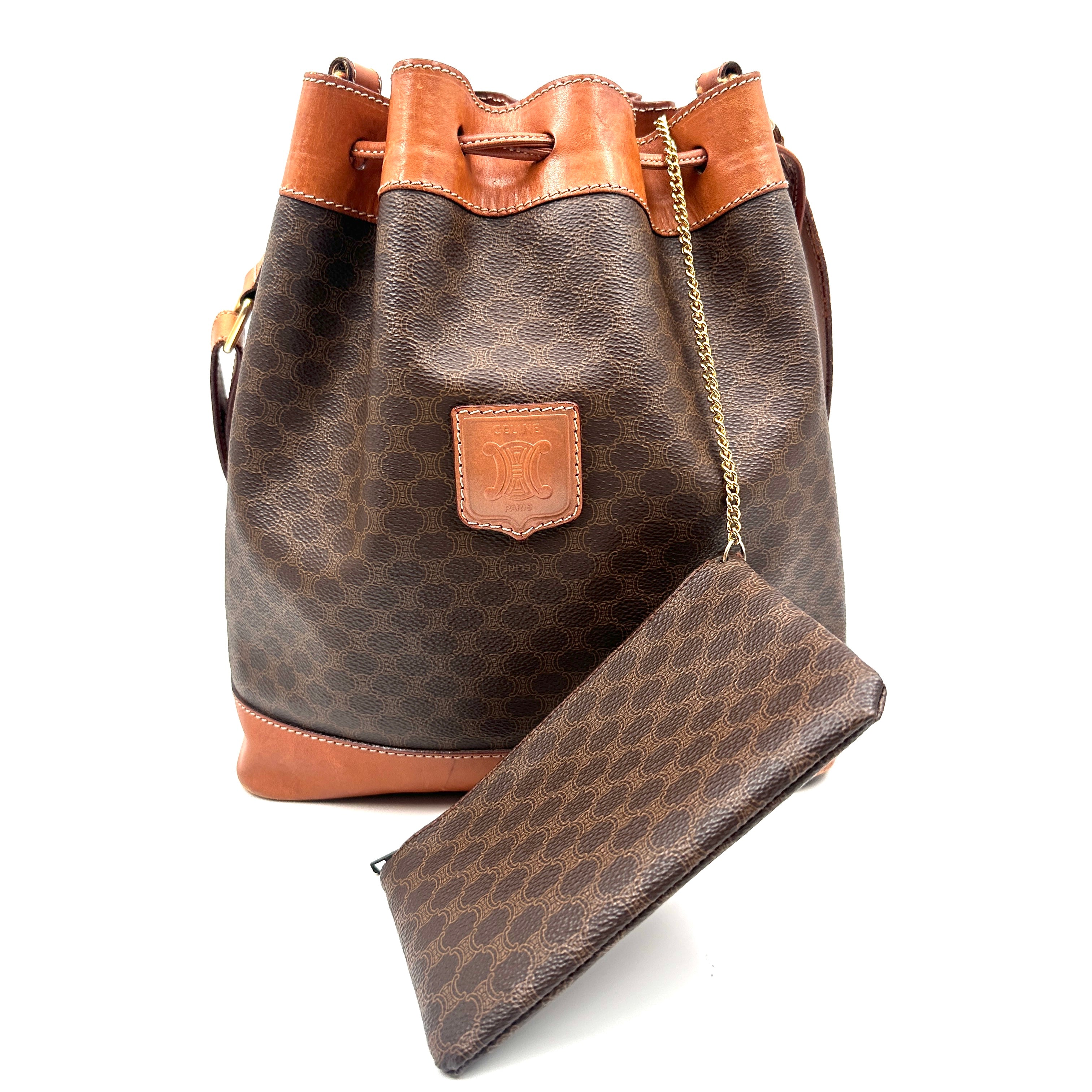 Macadam Bucket Shoulder Bag with wallet