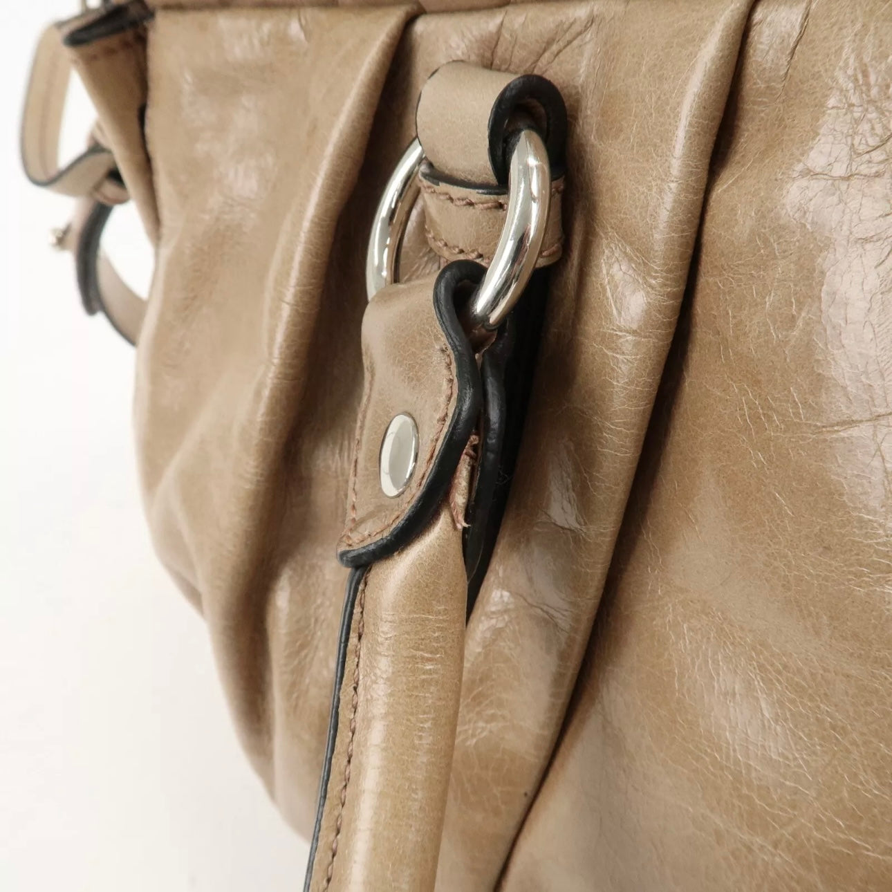 PRE ORDER! MIU MIU Leather Shoulder& Hand Bag Beige