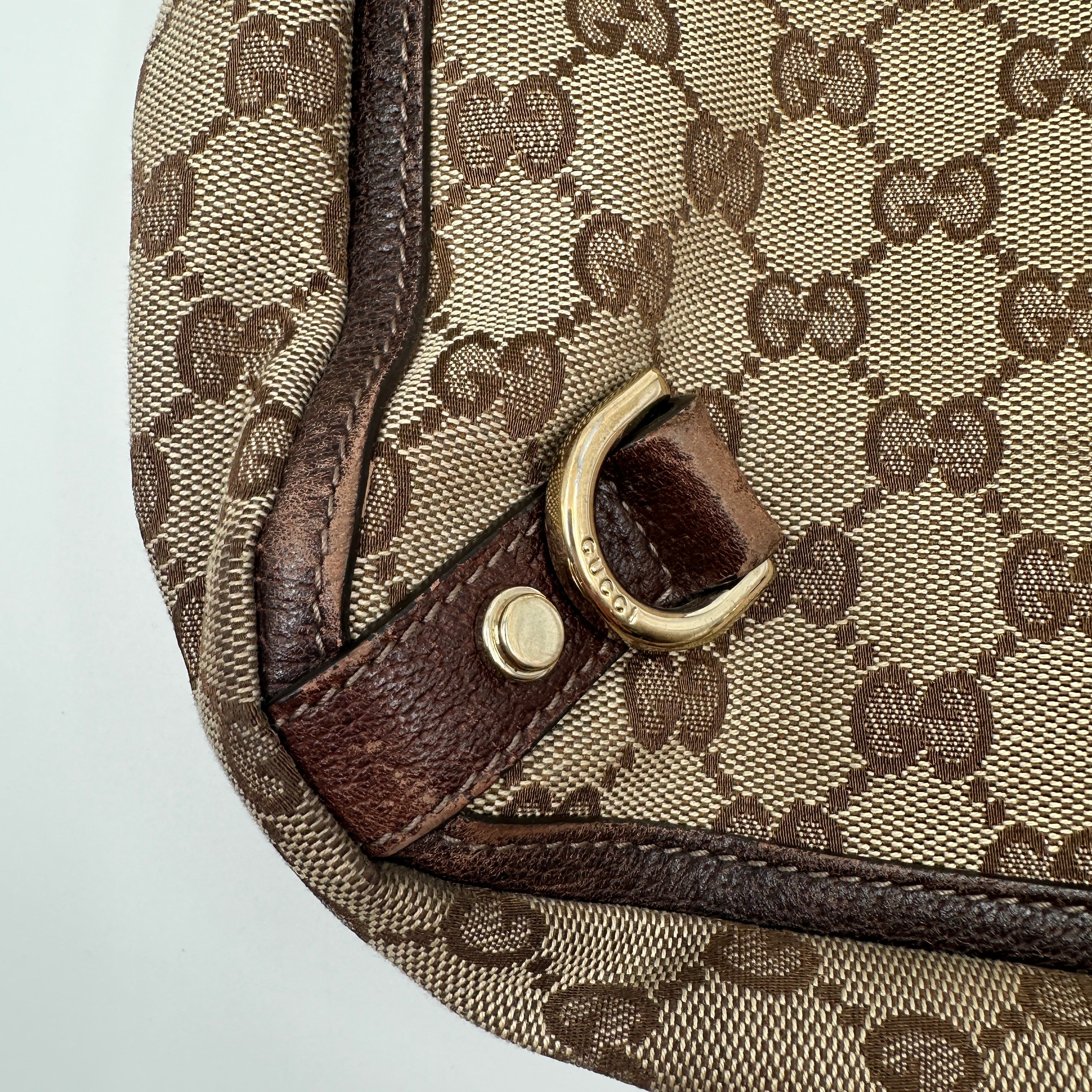 Gucci Brown GG Canvas and Leather Abbey Tote Bag