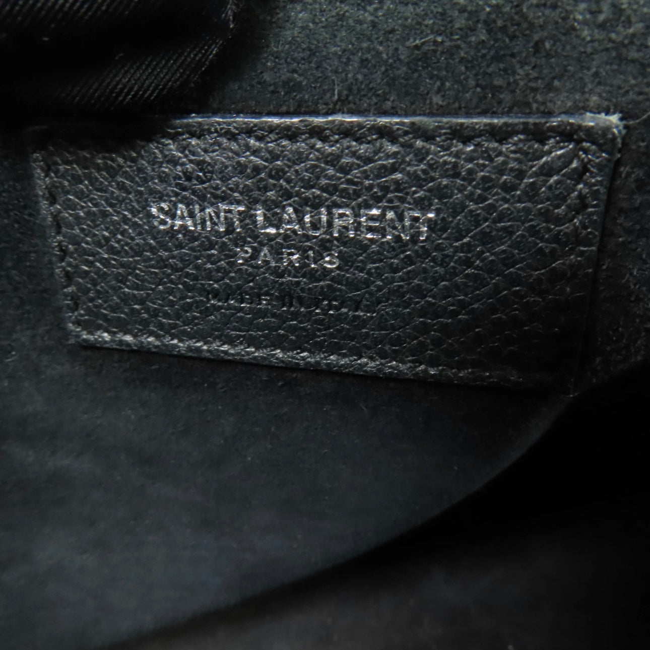 SAINT LAURENT YSL Cabas Rive Gauche 2way Shoulder Bag Calfskin Leather Black