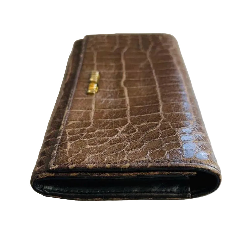 Miu Miu Brown Croco Wallet