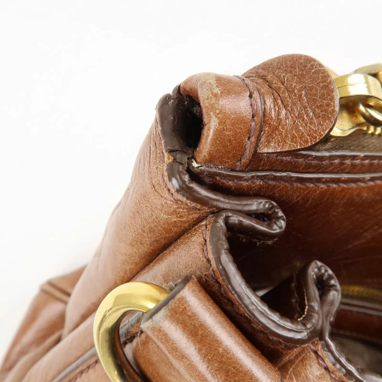 PRADA Leather Shoulder & Hand Bag Brown
