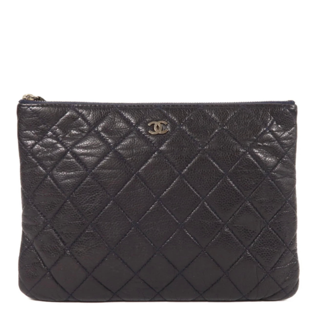 Chanel CC SHW Clutch Bag - Navy, Calfskin Leather