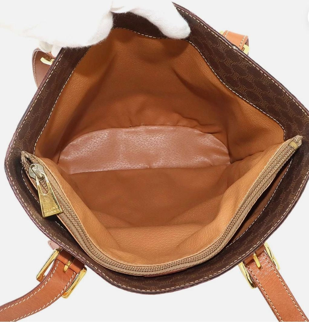 Celine Macadam Tote Bag - Brown, PVC, Leather