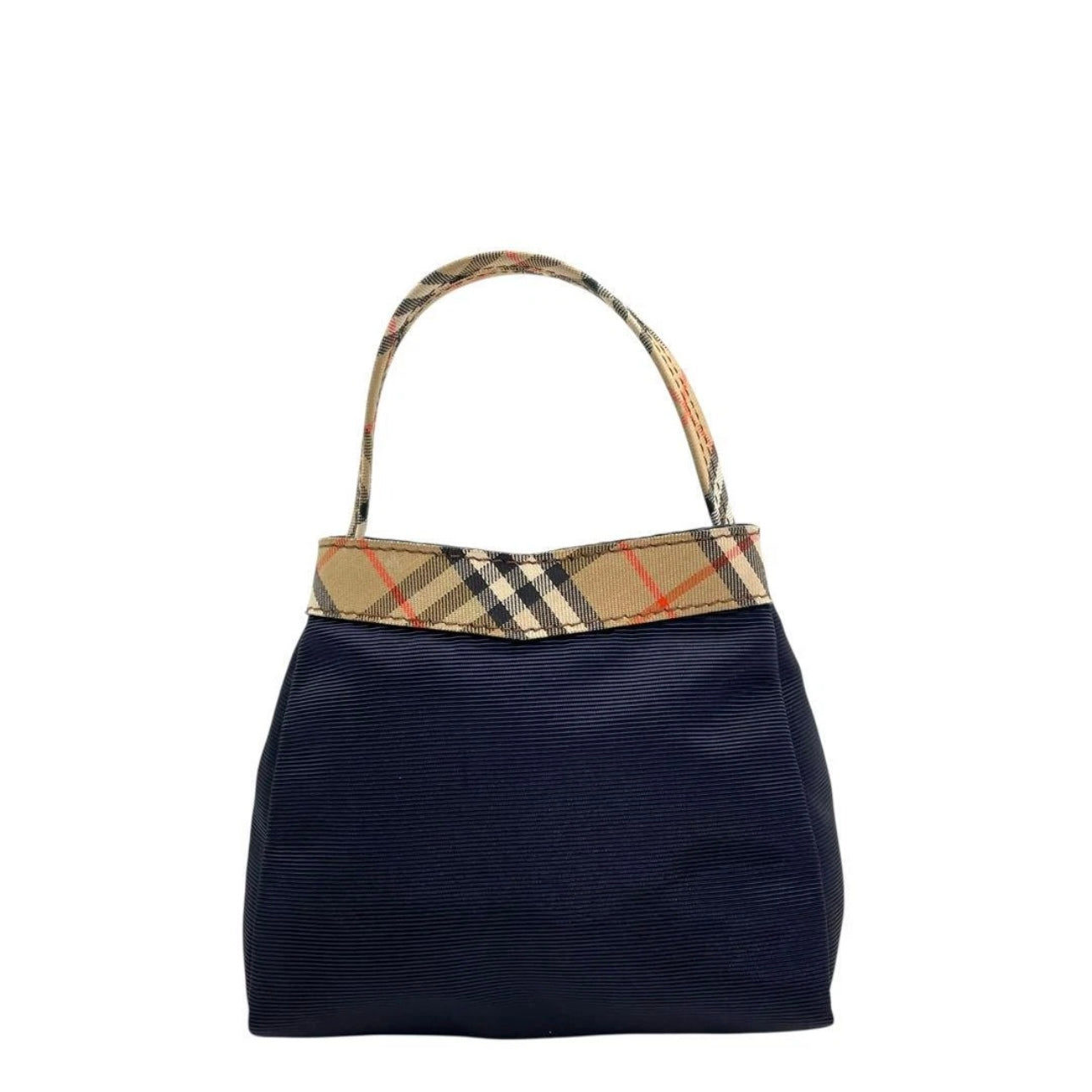 Burberry Mini Handbag- Canvas Nova Check Navy
