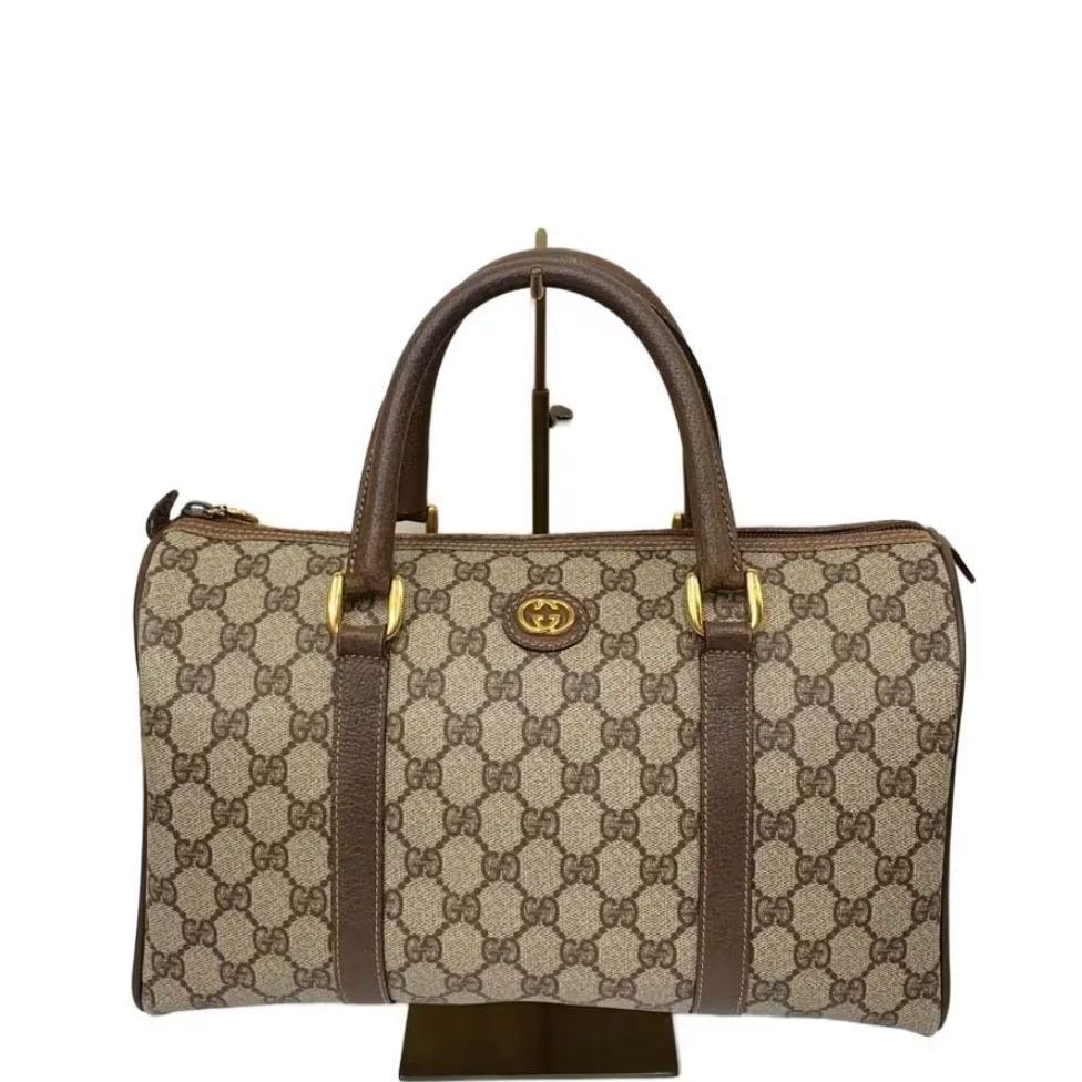 Gucci GG Supreme Boston Handbag - Brown, PVC Leather