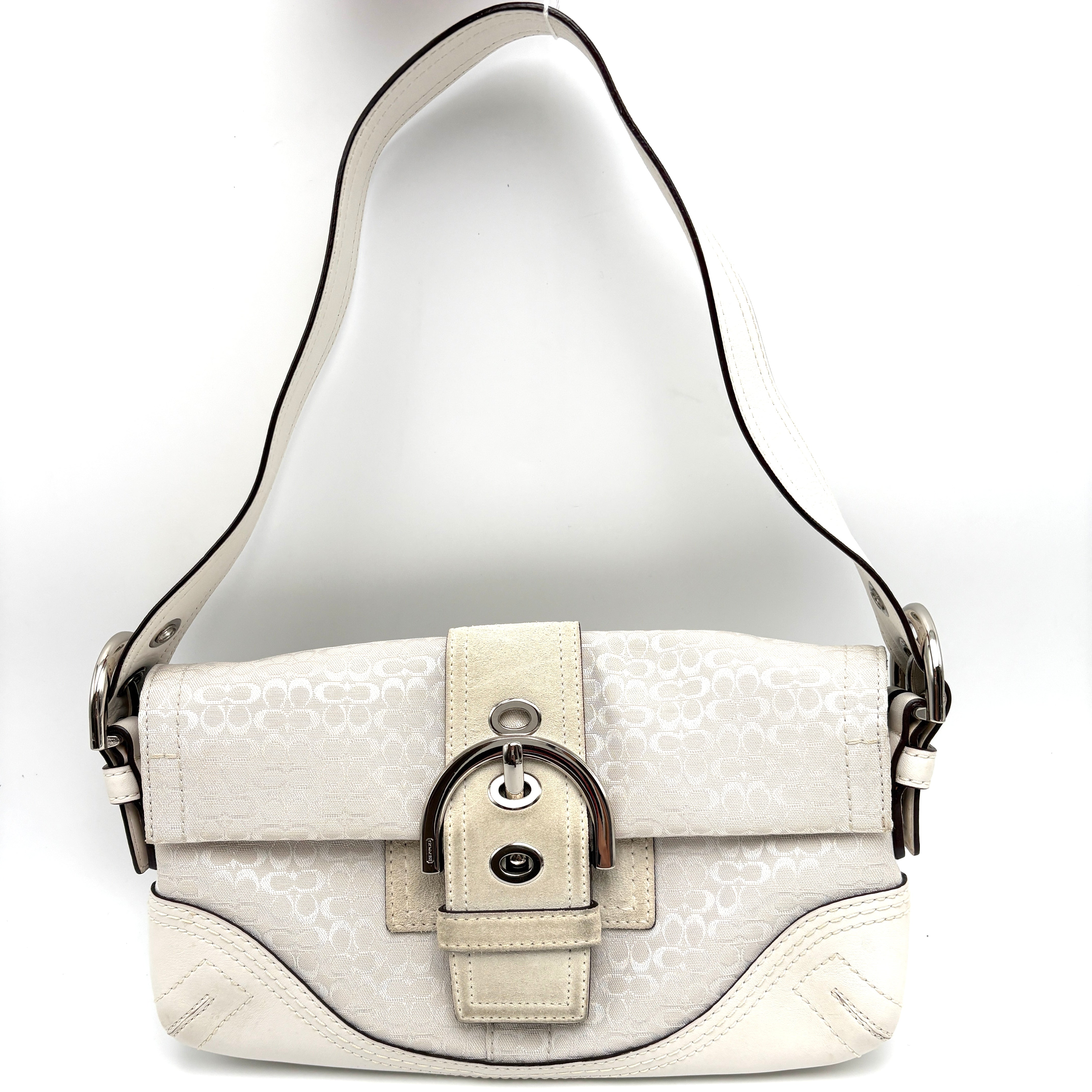 Coach Signature White Shoulder Bag