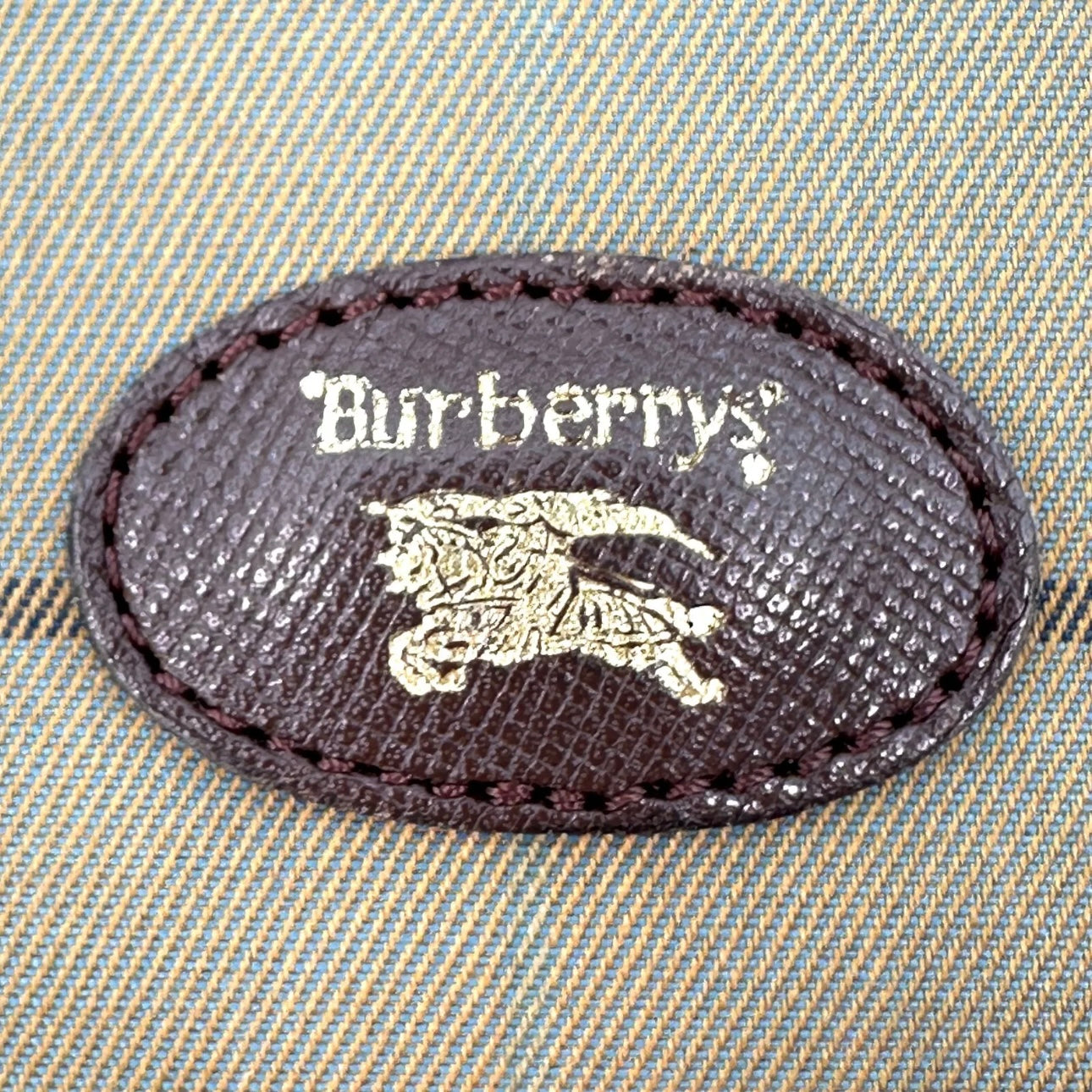 BURBERRY Nova Check Pouch Brown Leather
