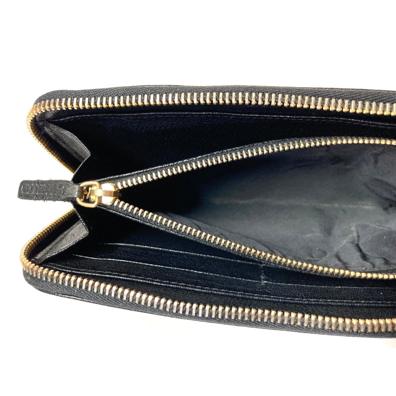 MIU MIU VINTAGE ZIP AROUND EMBOSSED LEATHER LONG WALLET