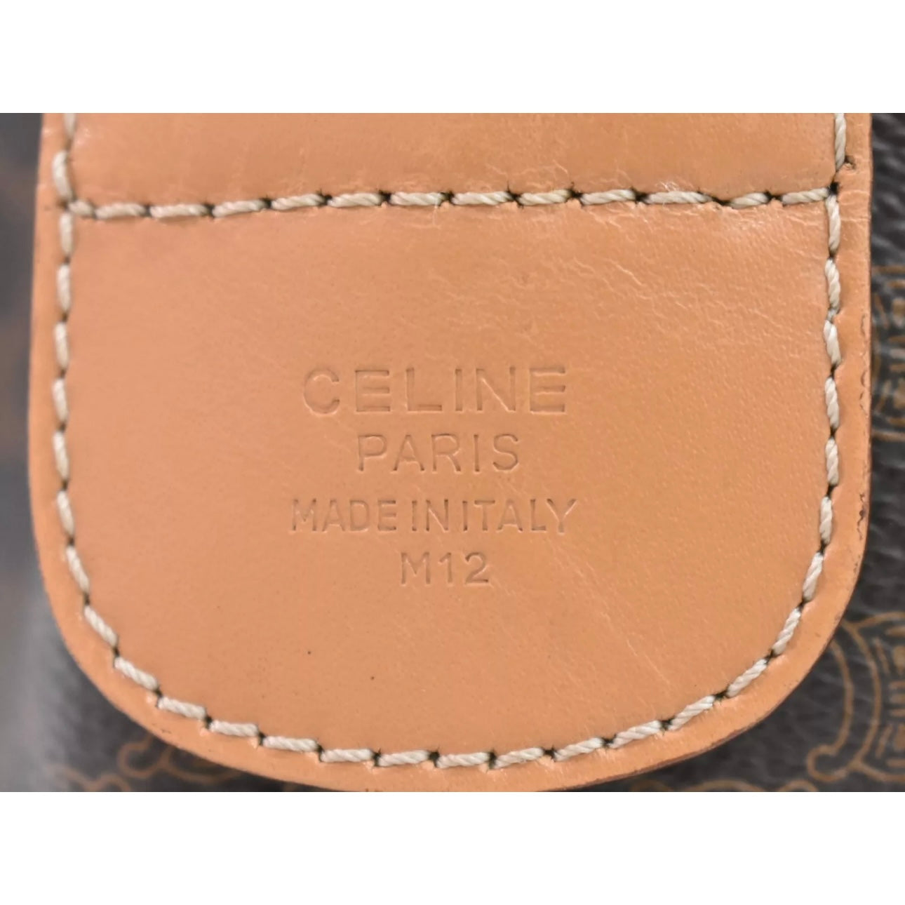 Celine Macadam PVC Boston Handbag Brown