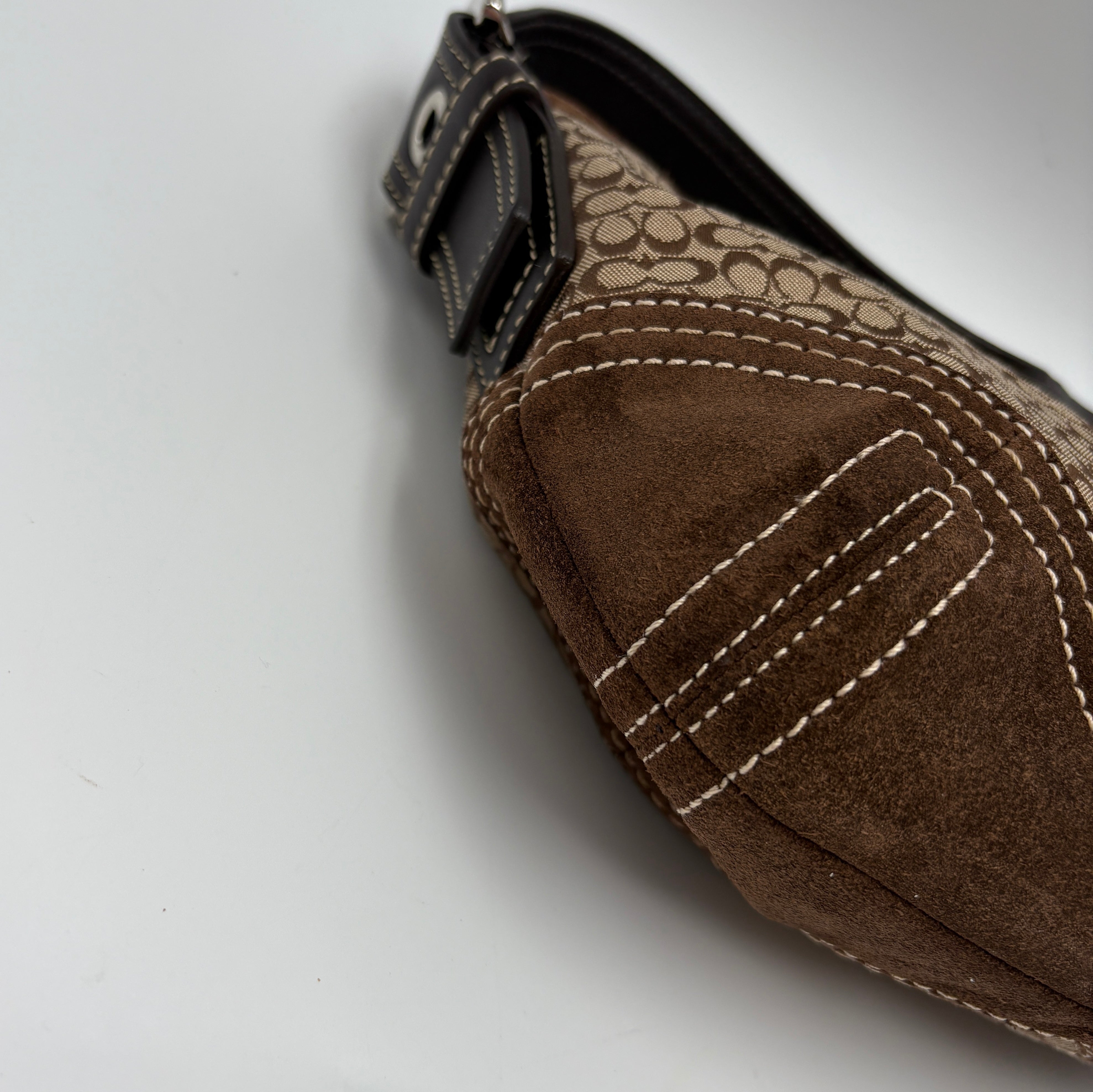 Coach Signature Suede brown bag