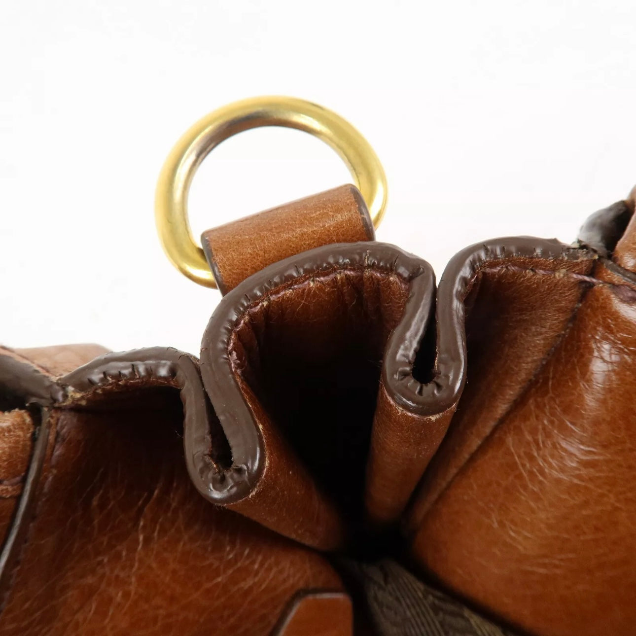 PRADA Leather Shoulder & Hand Bag Brown