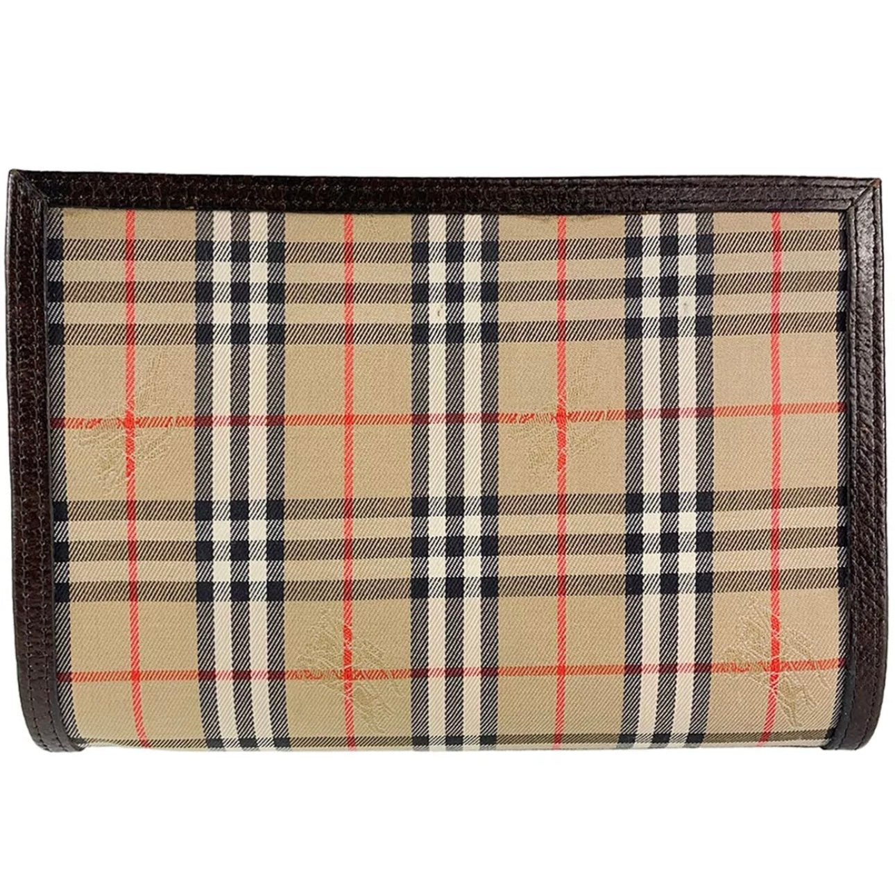 Burberry Leather Fabric Leather Nova Check Clutch
