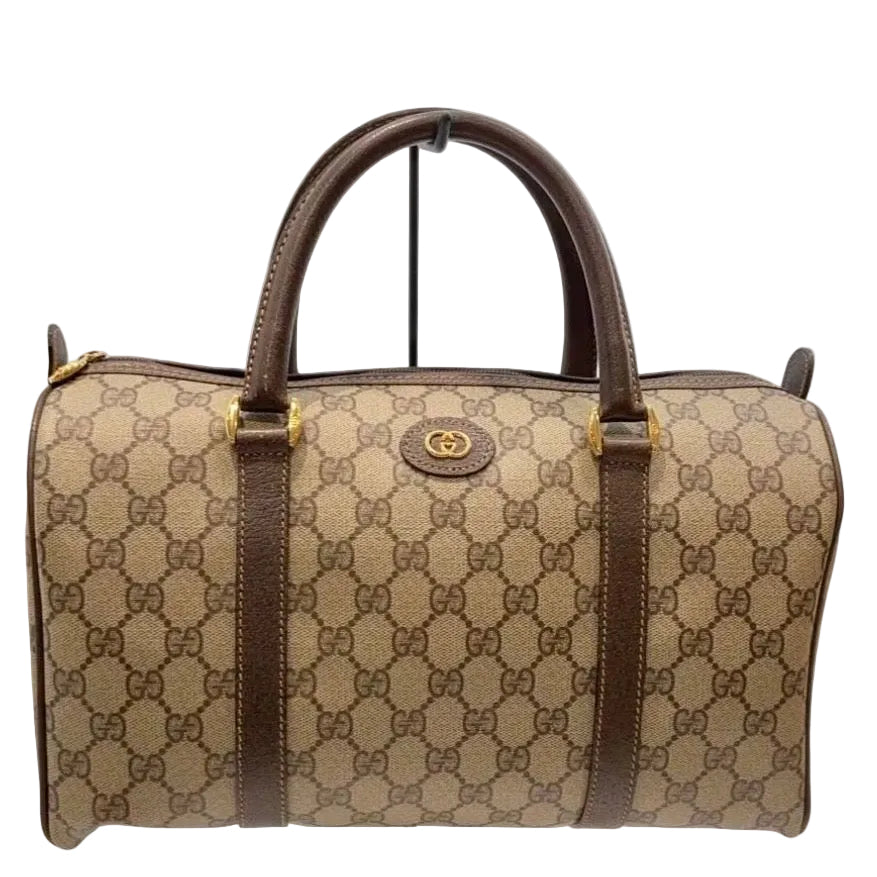 Gucci GG Supreme Boston Bag - Brown, PVC Leather
