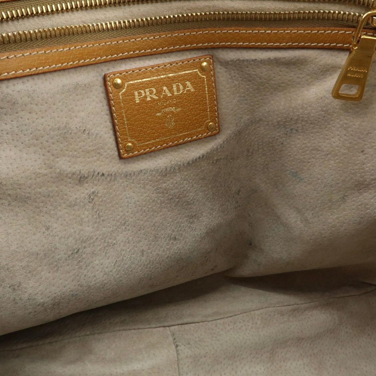 PRADA Leather Canvas shoulder& hand bag