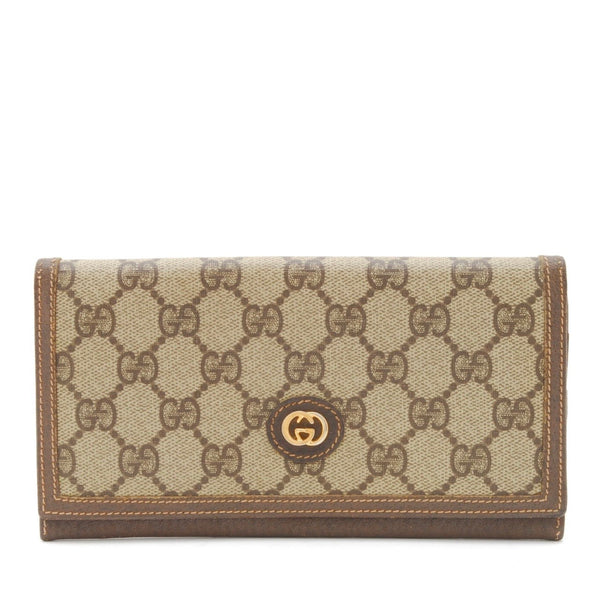 GUCCI Vintage GG Wallet Beige Brown