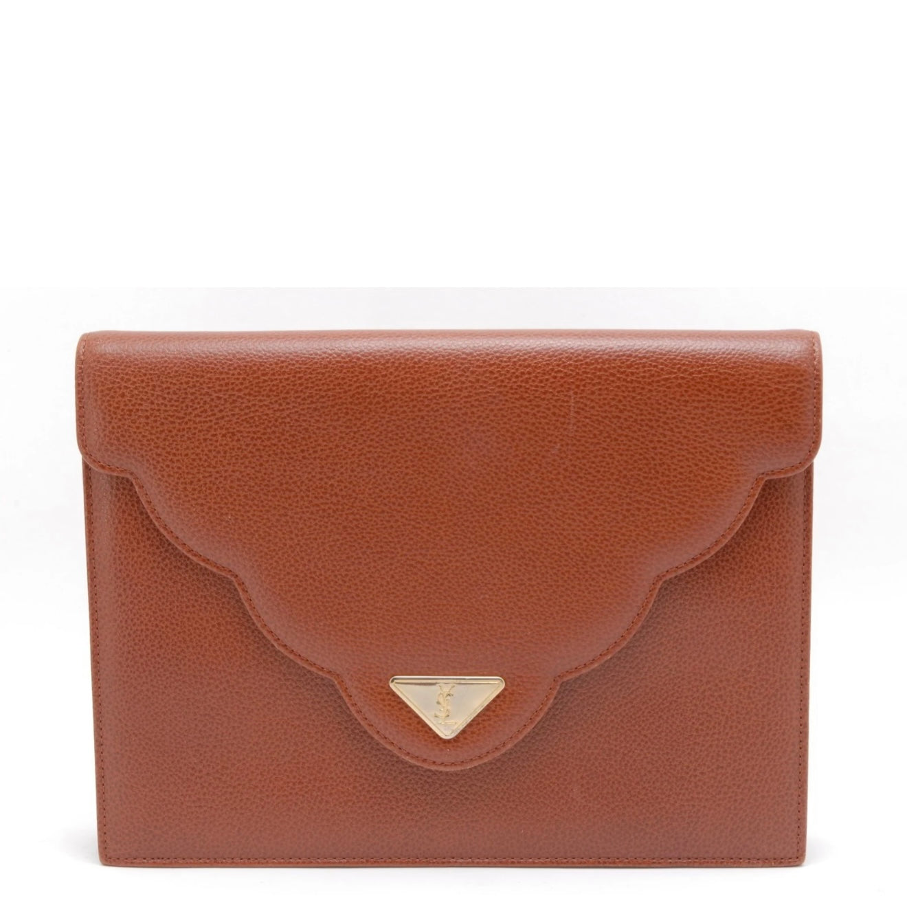 Saint Laurent Yves Saint Laurent Envelope Clutch Bag - Brown, Leather