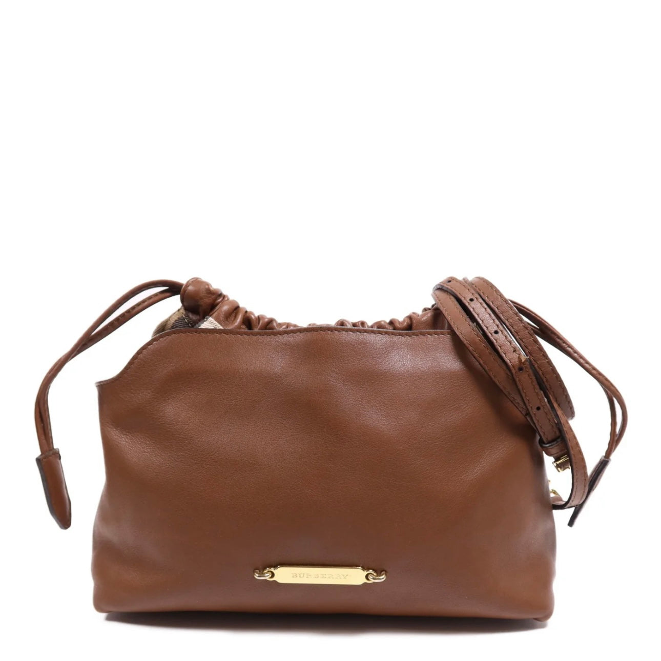 Burberry GHW Shoulder Bag - Brown, Calfskin Leather