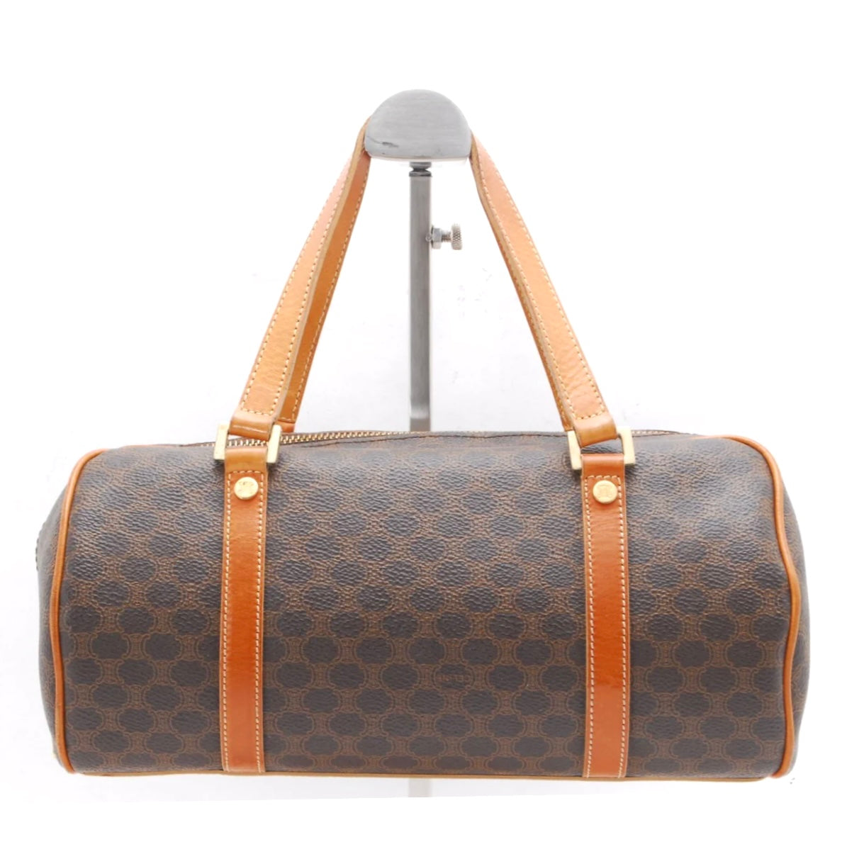 Celine Macadam Boston Hand Bag - Brown, PVC Leather