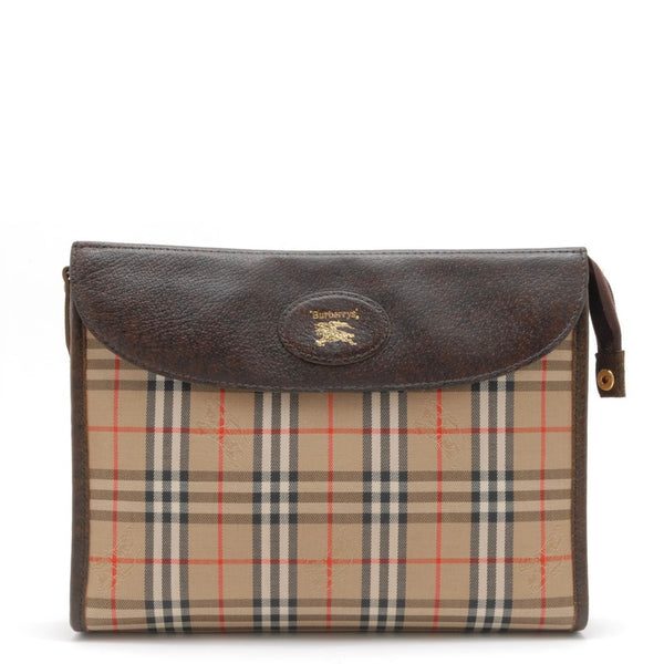 Burberry Nova Check Clutch Bag - Beige, Canvas