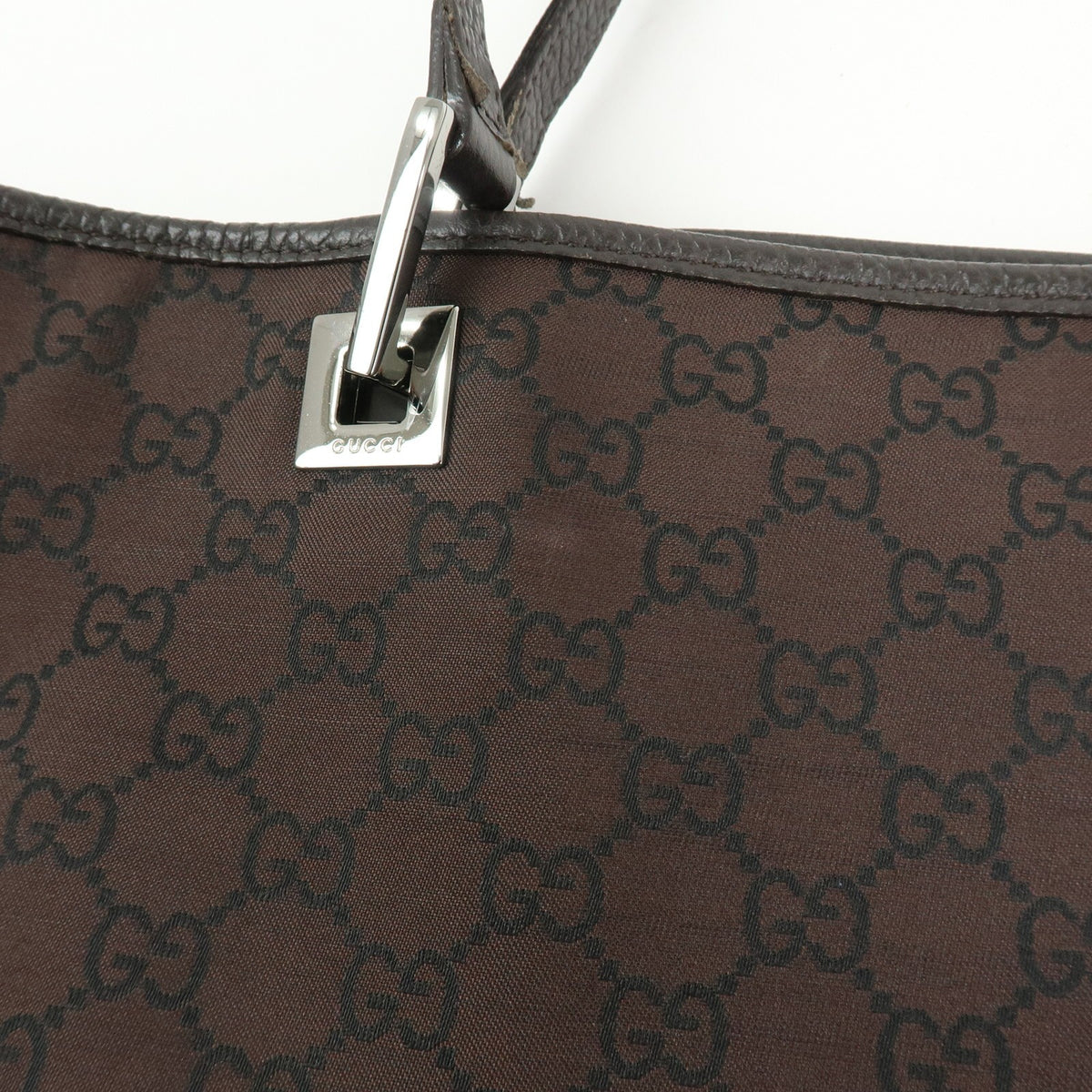 Gucci GG Nylon Leather Tote Bag - Brown, Nylon Leather