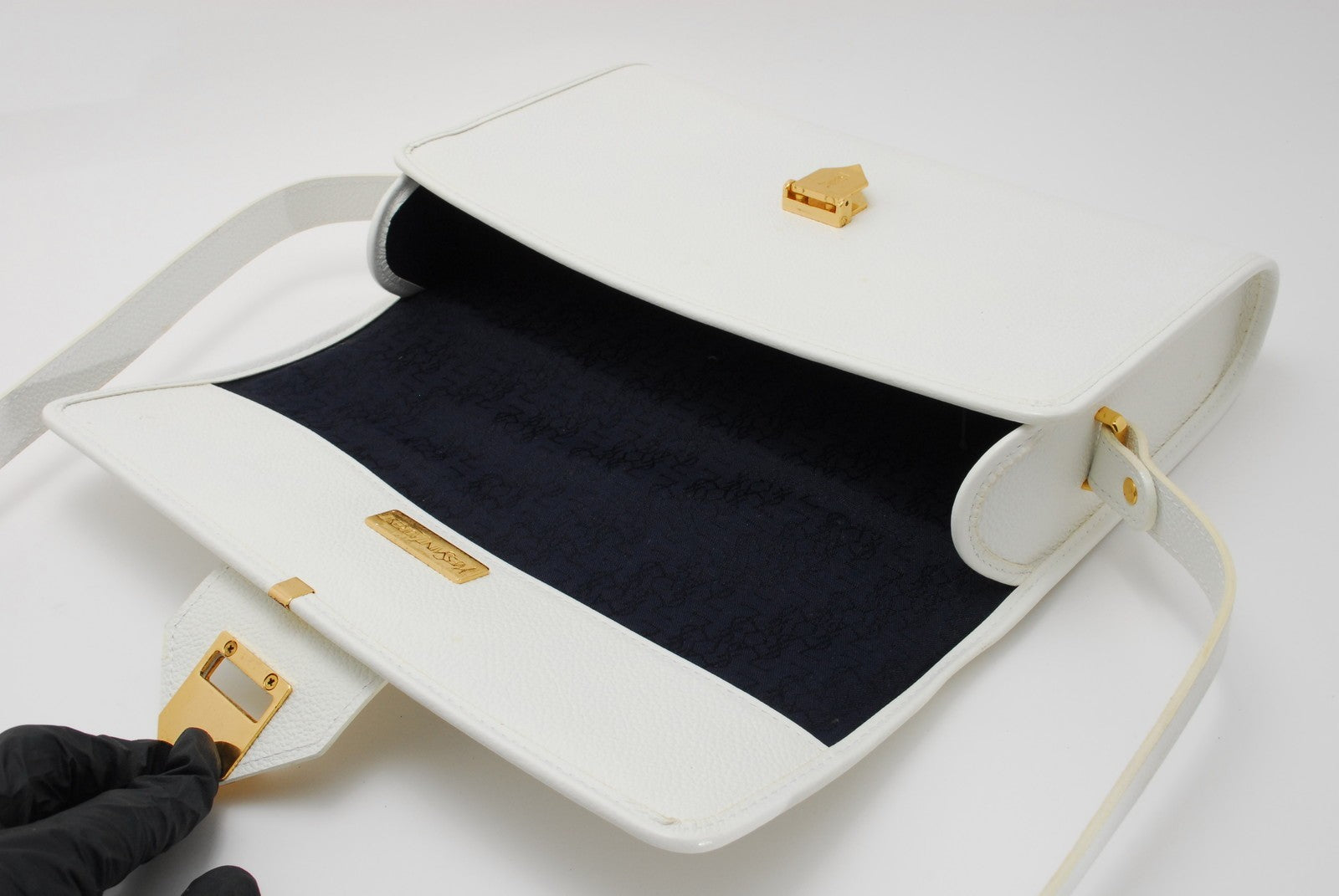 Saint Laurent YSL Shoulder Bag - Ivory, Leather 