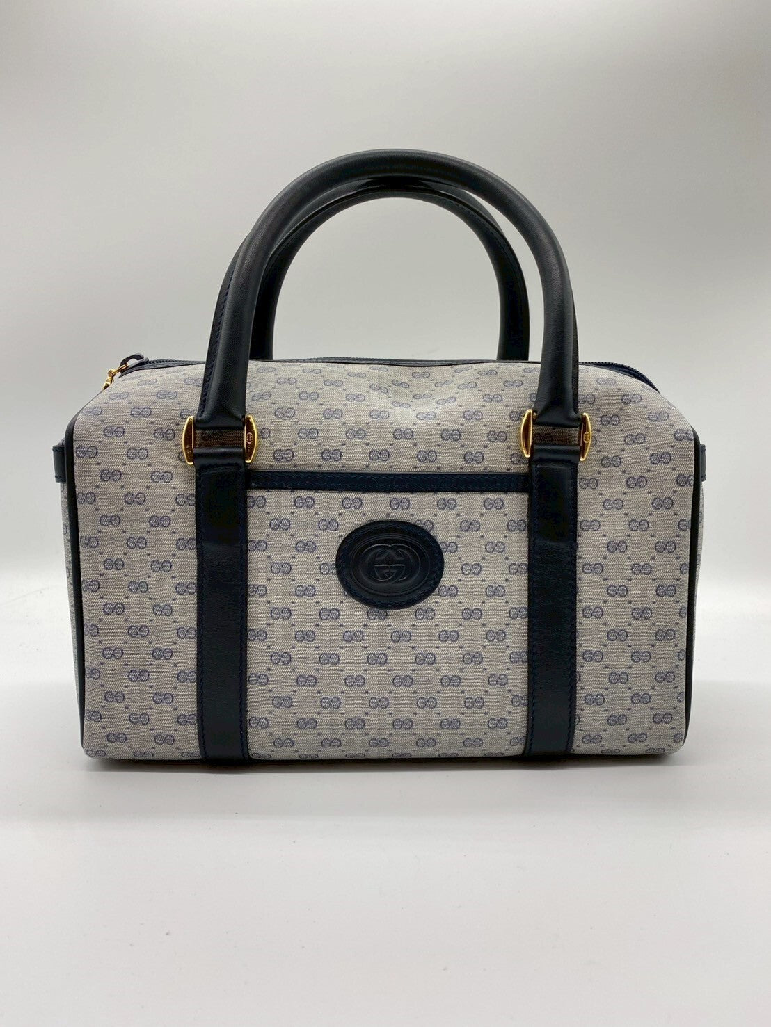Gucci Micro GG Mini Boston Bag - Navy, PVC