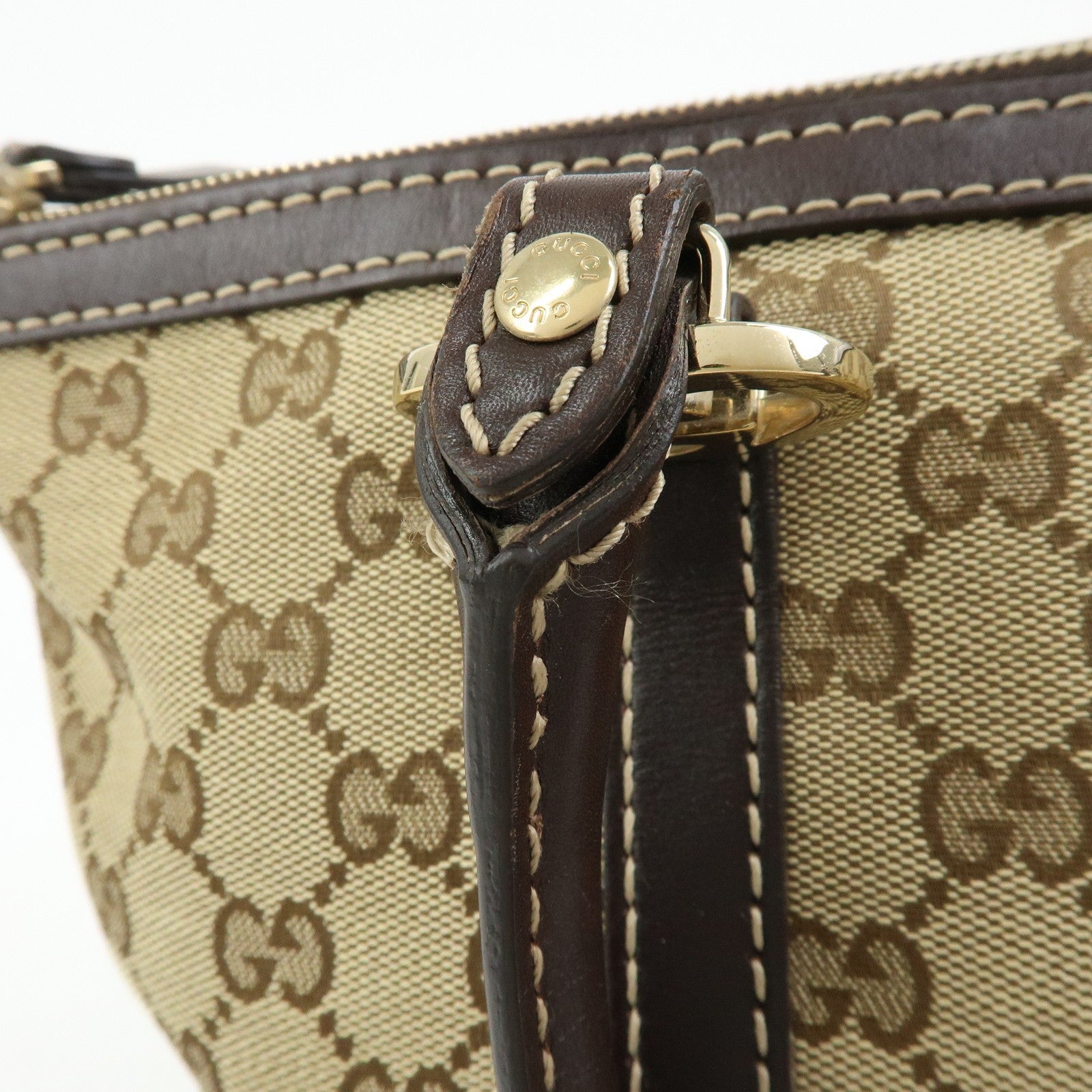 GUCCI Interlocking G Lovely Heart Canvas Tote Bag Beige
