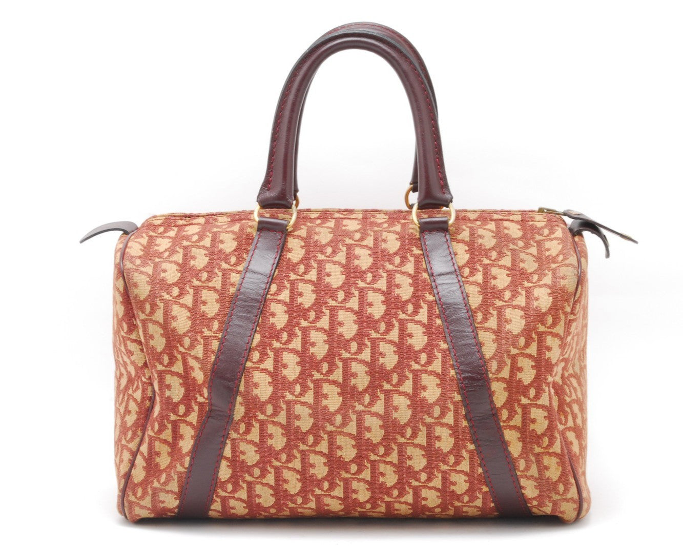 Christian Dior Trotter Boston Handbag - Red Bordeaux, Canvas