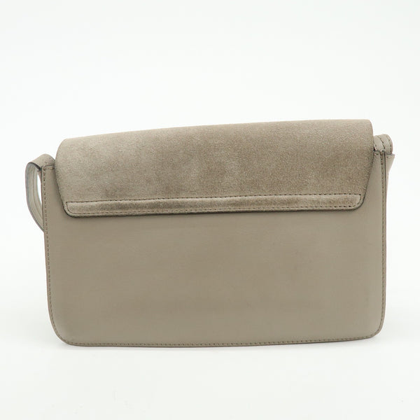 Chloe Faye Shoulder Bag - Greige, Suede Leather