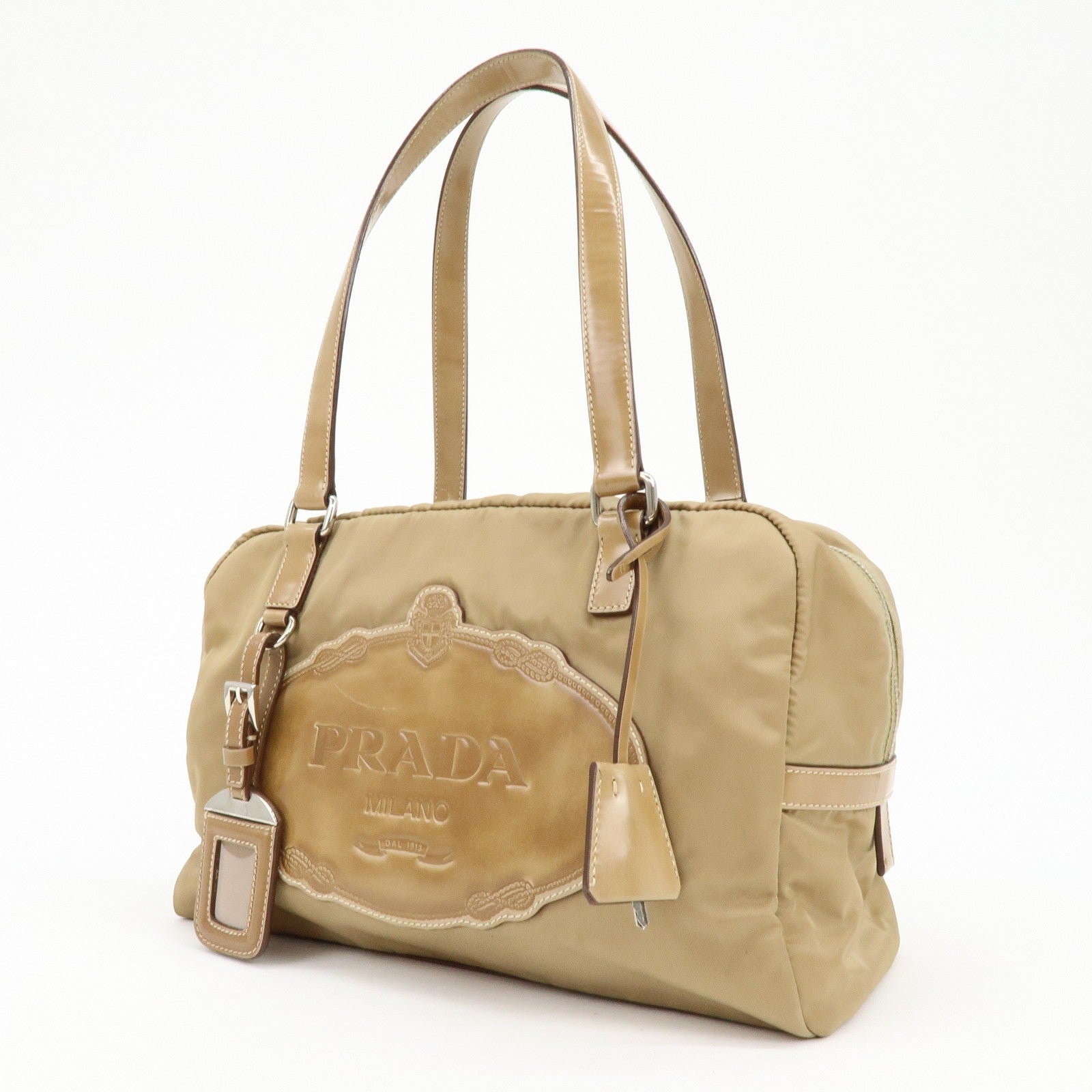 Prada Shoulder Bag - Beige, Nylon and Leather