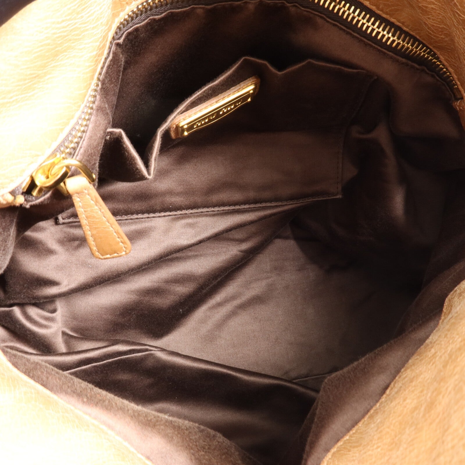 Miu Miu GHW 2 Way Shoulder Bag - Brown, Calfskin Leather 