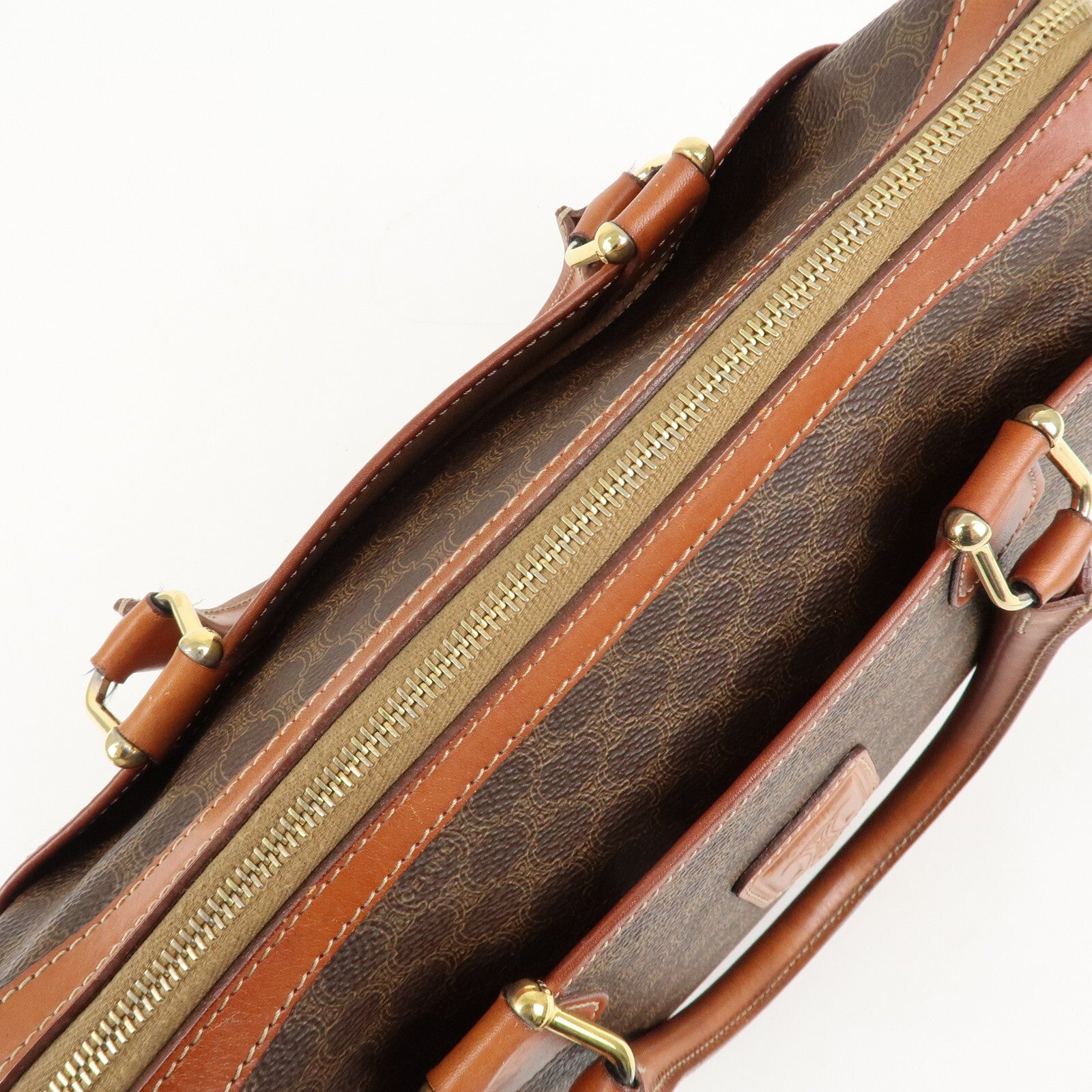Celine Macadam PVC Leather Boston Bag - Brown, PVC, Leather