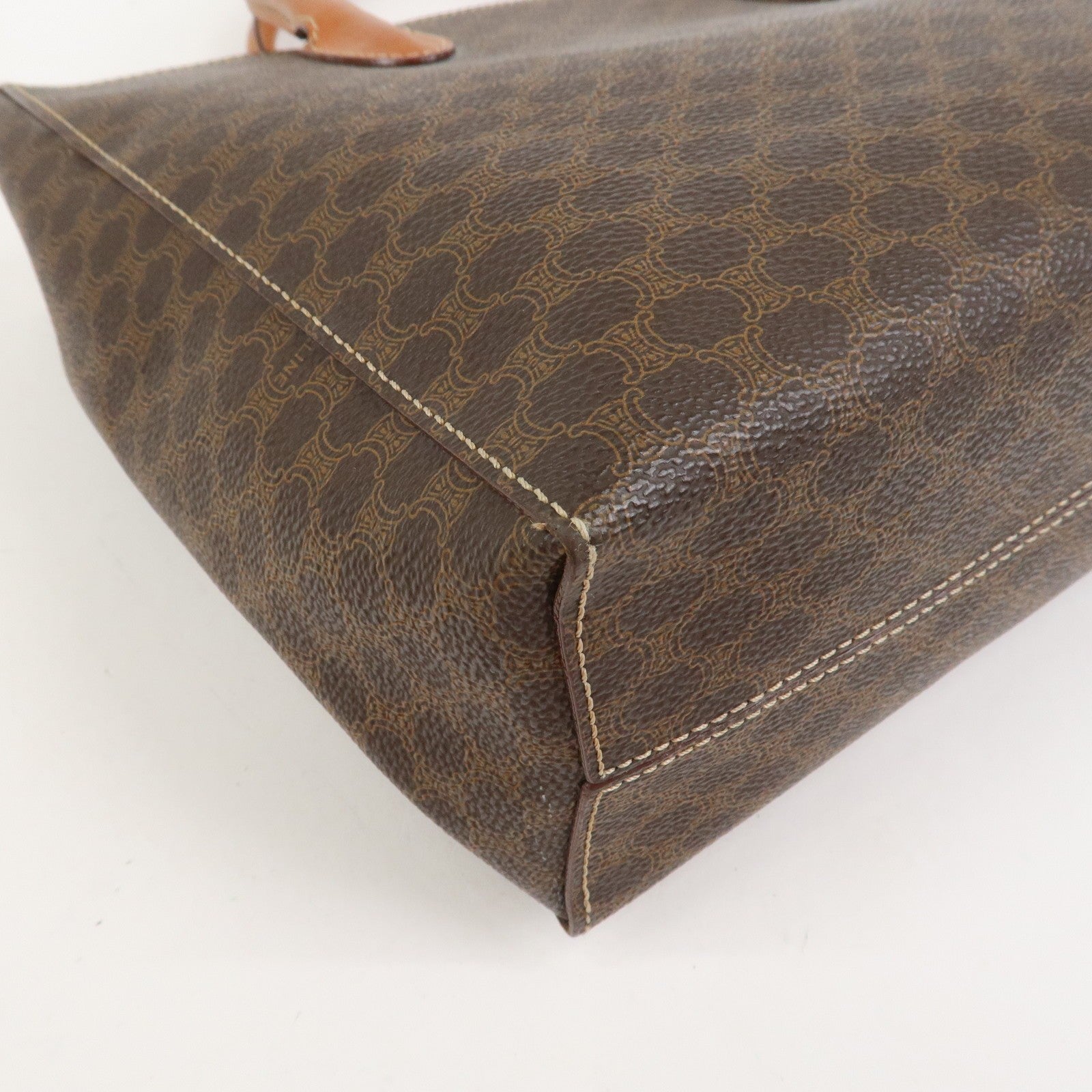 Celine Macadam Hand Bag - Brown, PVC Leather 