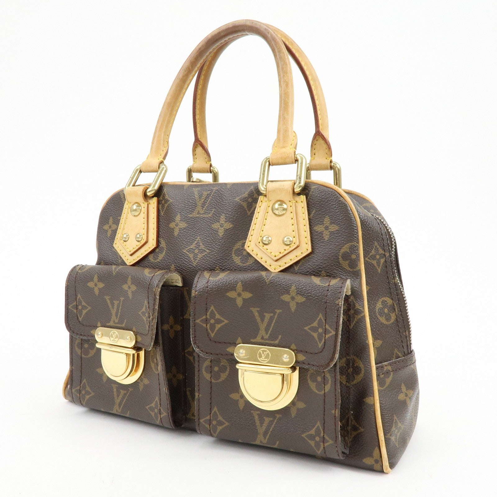 Louis Vuitton Monogram Manhattan PM Hand Bag Brown