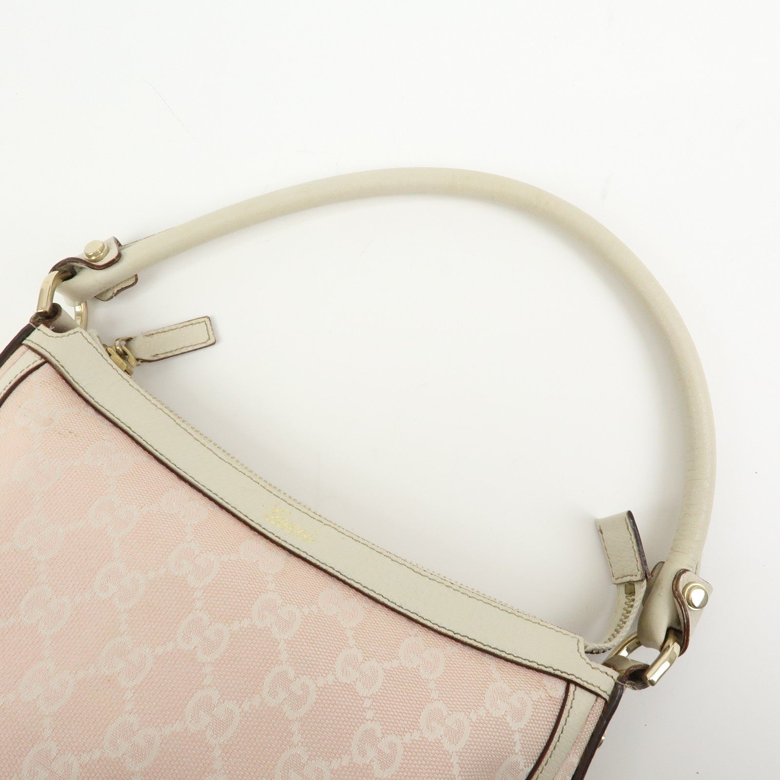 Gucci GG Canvas Shoulder Bag - Pink White, Canvas 