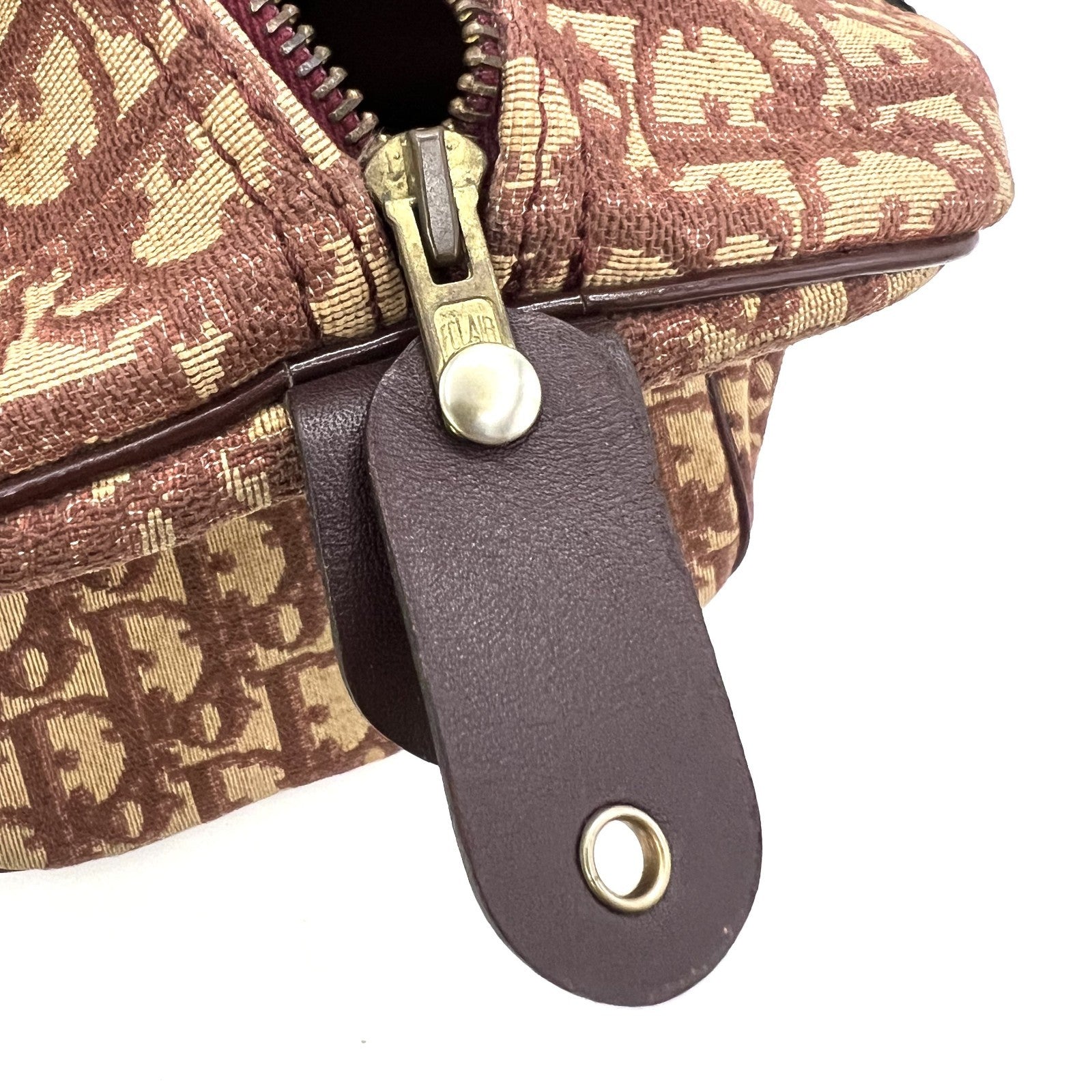 Christian Dior Trotter Boston Handbag - Red Bordeaux, Canvas