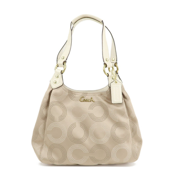 Coach Dot Op Art Hobo Handbag - Beige, Canvas