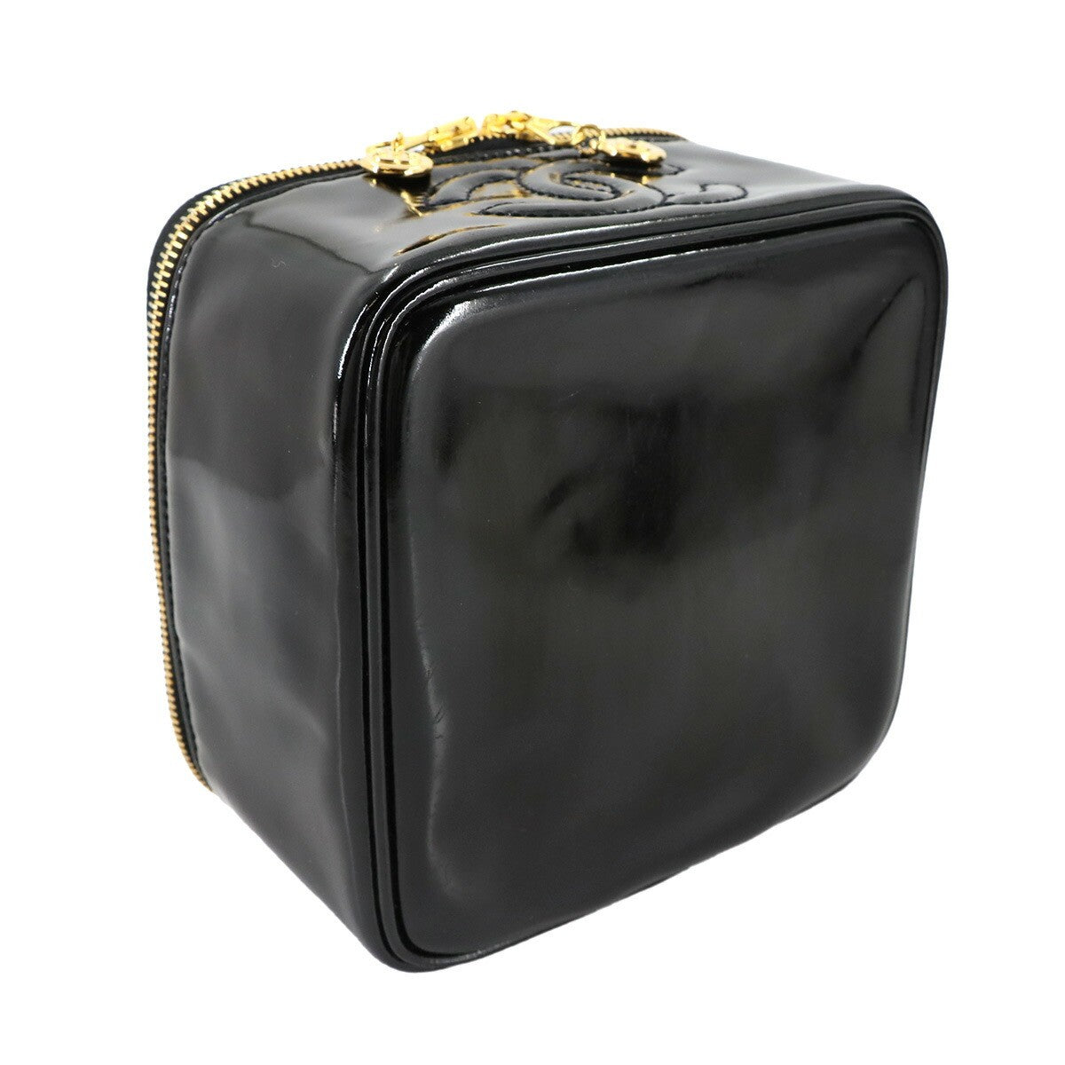 CHANEL CC Vanity Hand Bag - Black, Enamel