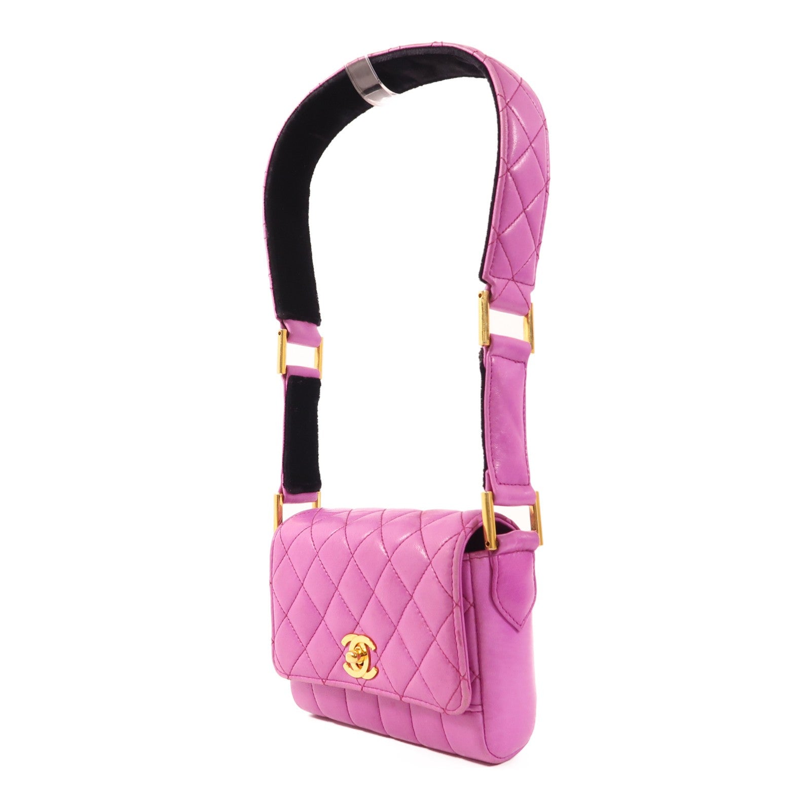 Chanel CC GHW Shoulder Bag - Purple, Calfskin Leather