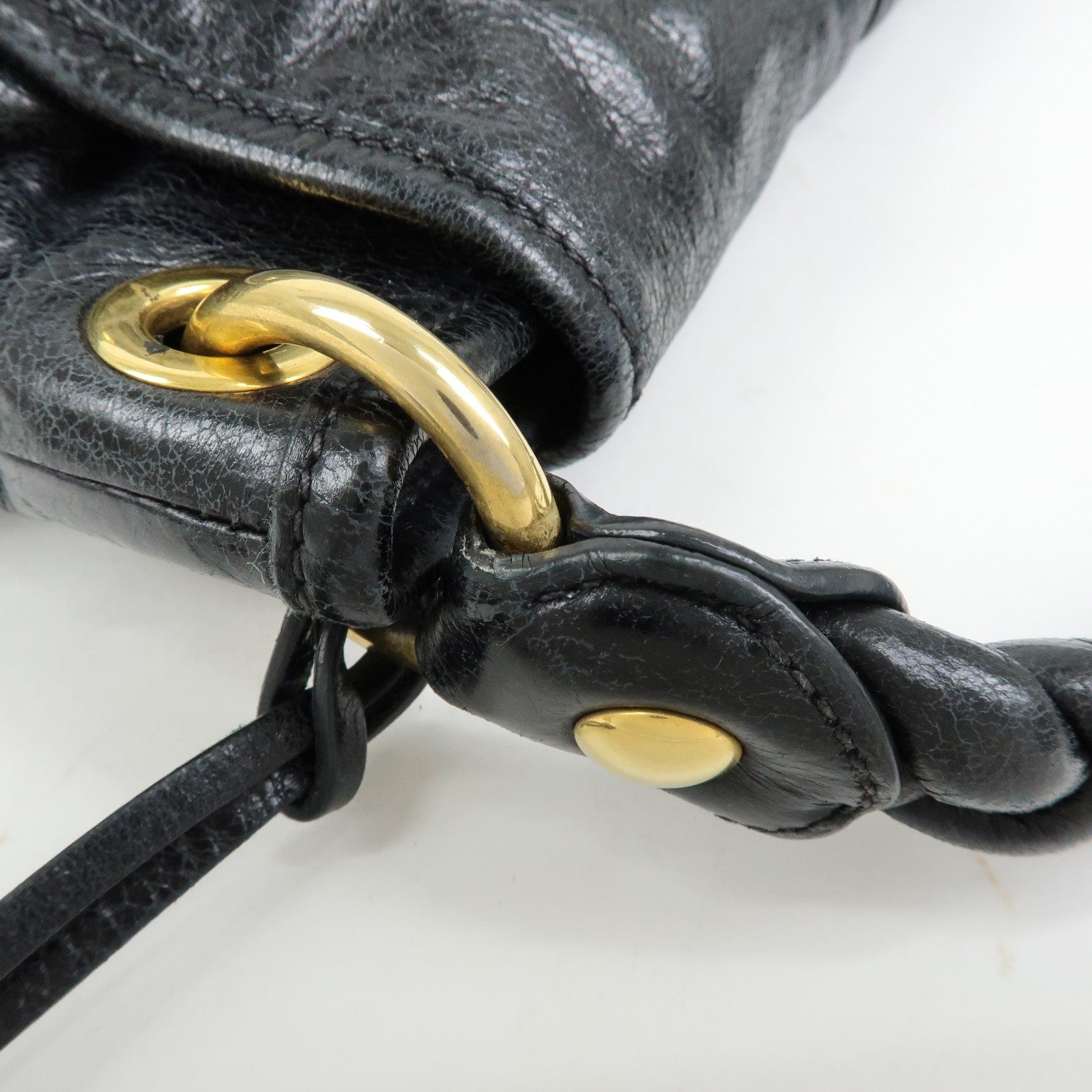 Miu Miu Matelasse Hand Bag - Black, Leather 