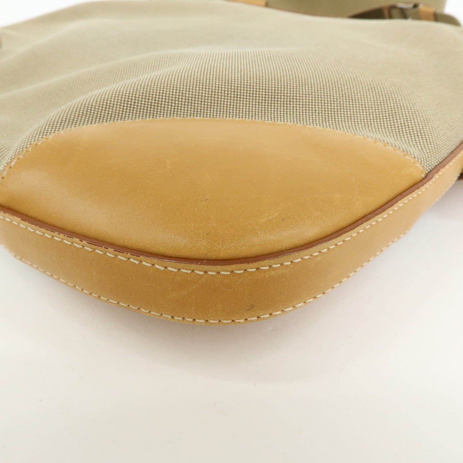 Prada Logo Jacquard Shoulder Bag - Camel, Leather